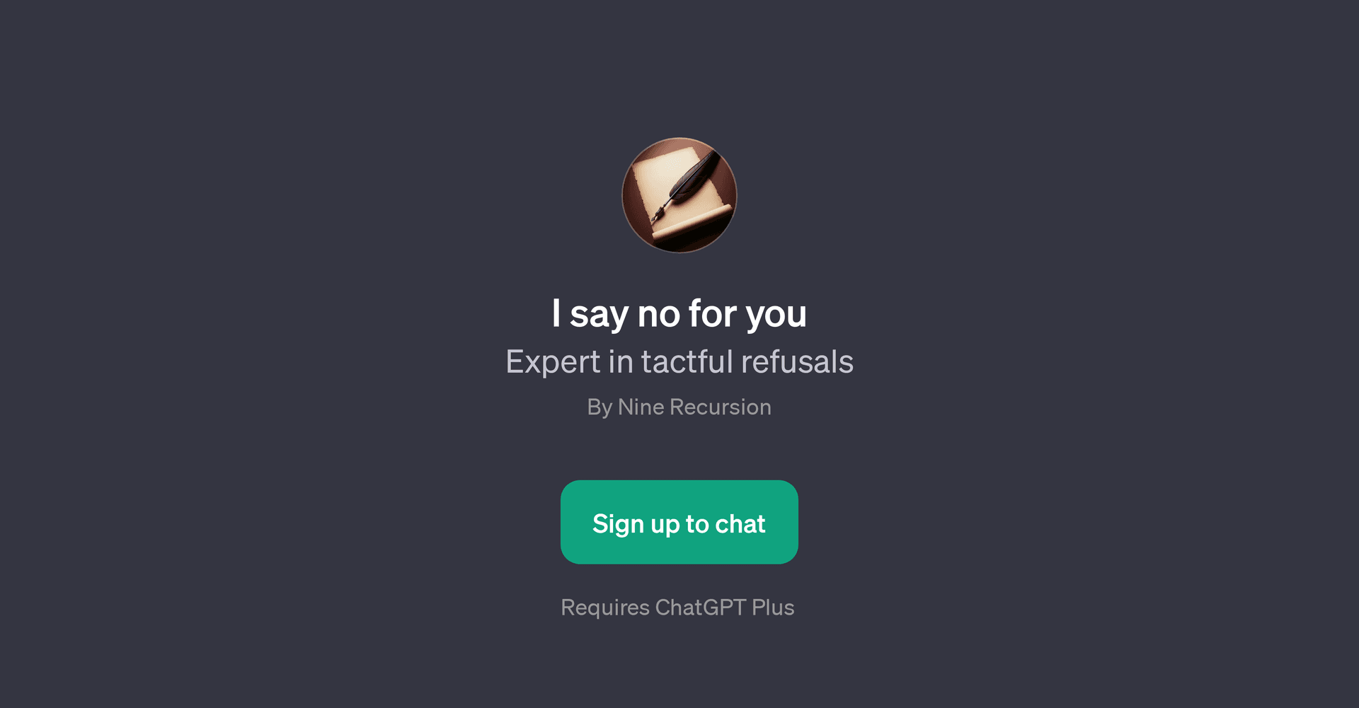 I say no for you