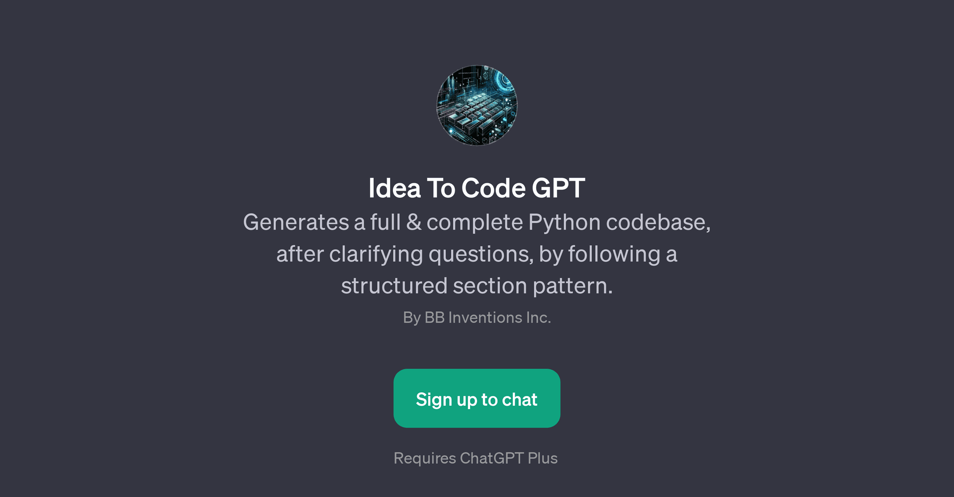 Idea To Code GPT