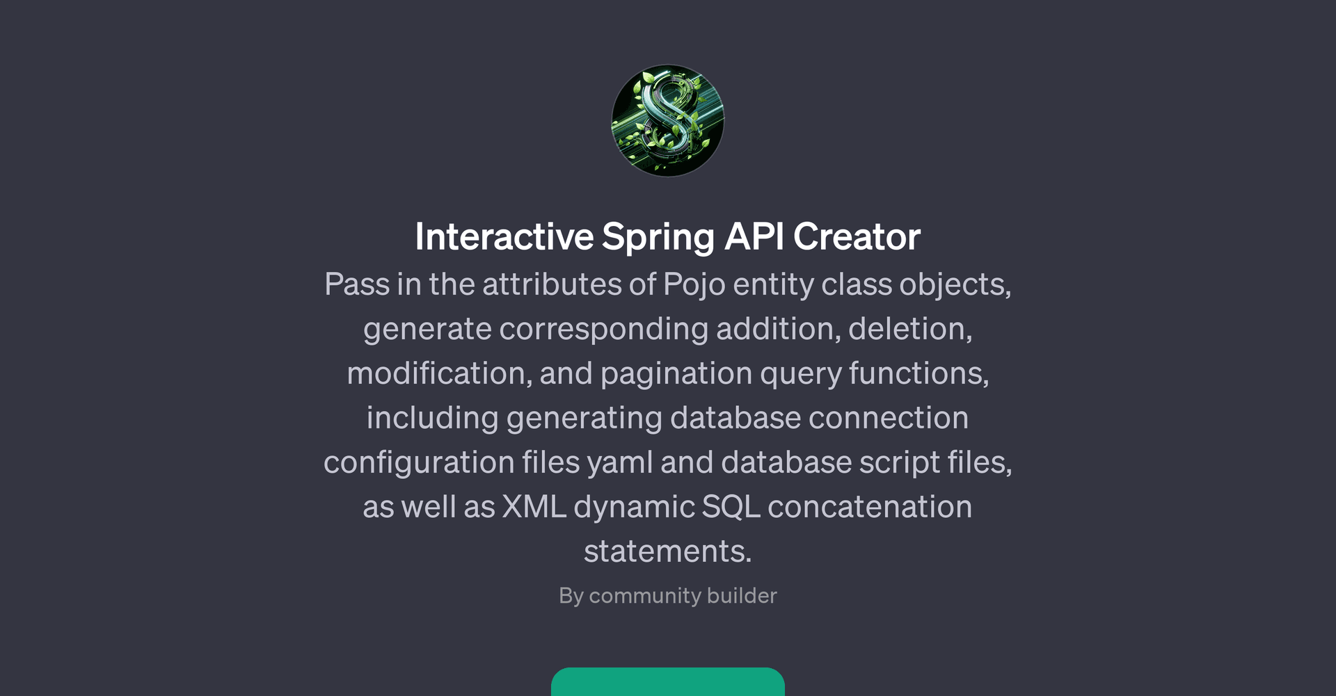 Interactive Spring API Creator