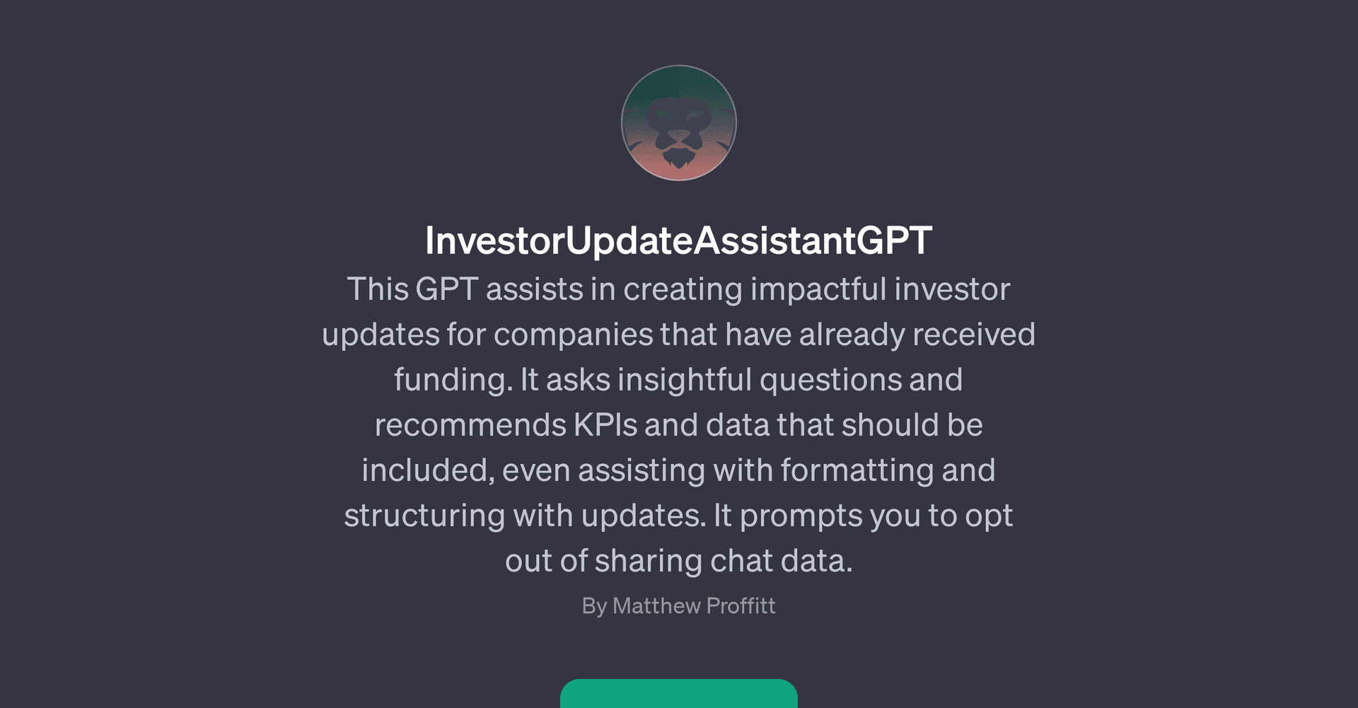InvestorUpdateAssistantGPT