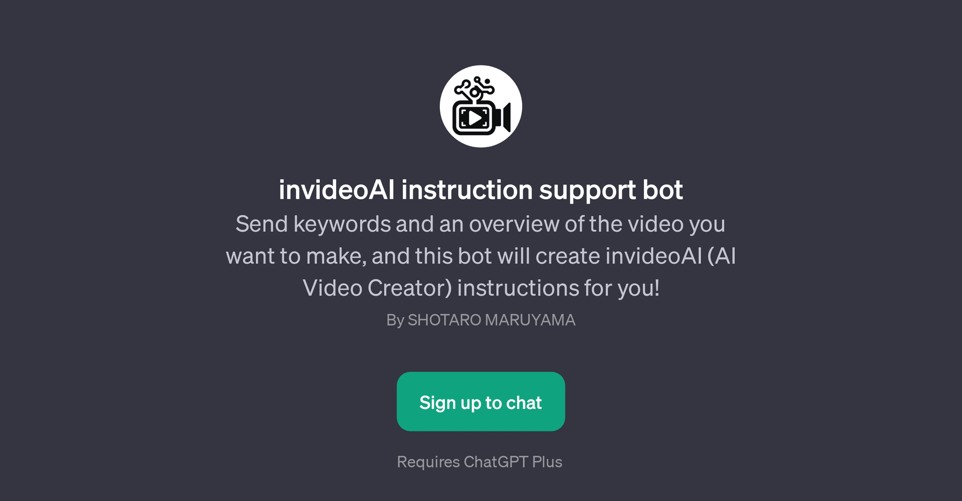 invideoAI instruction support bot