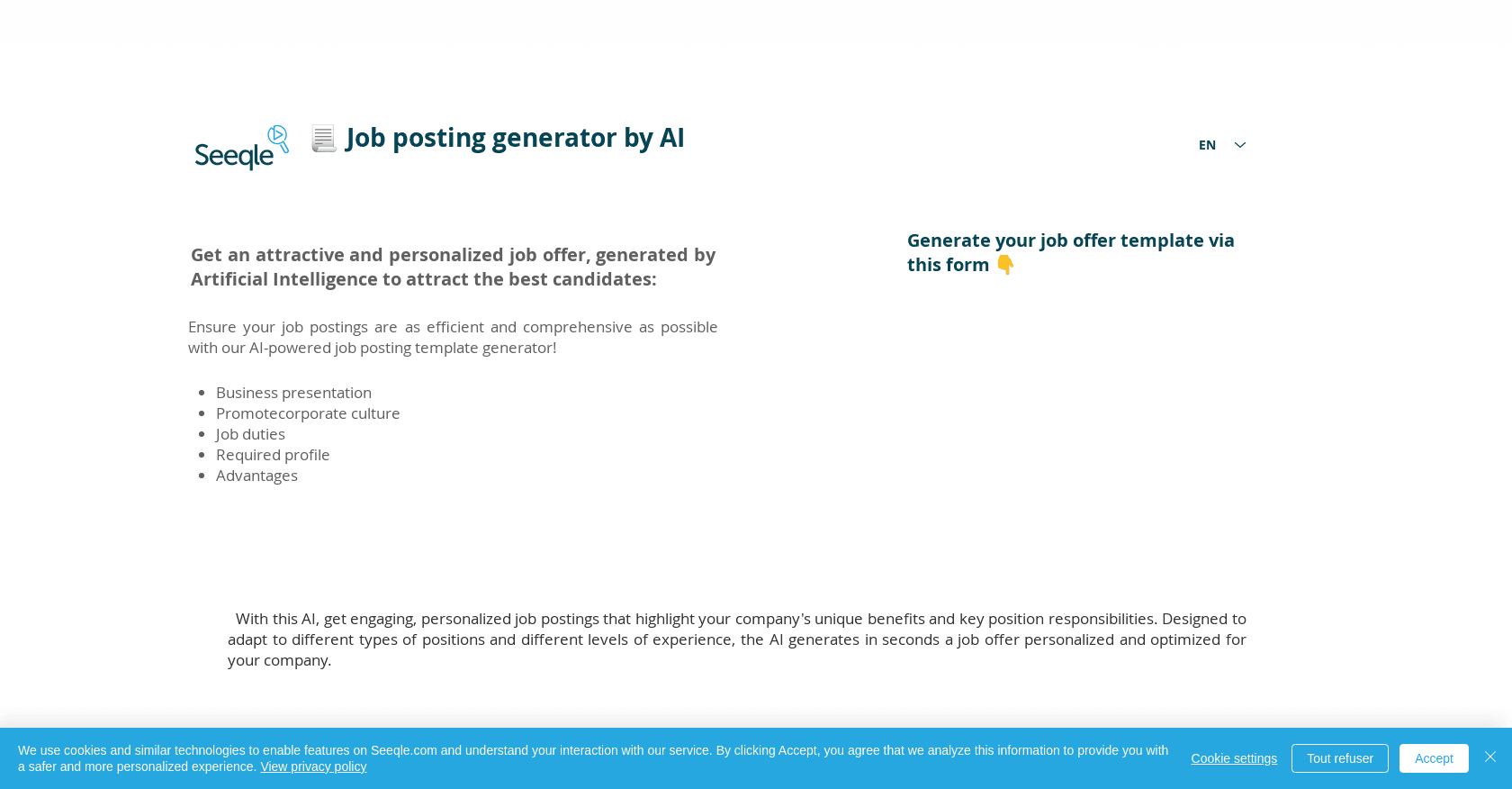 Job posting generator by AI