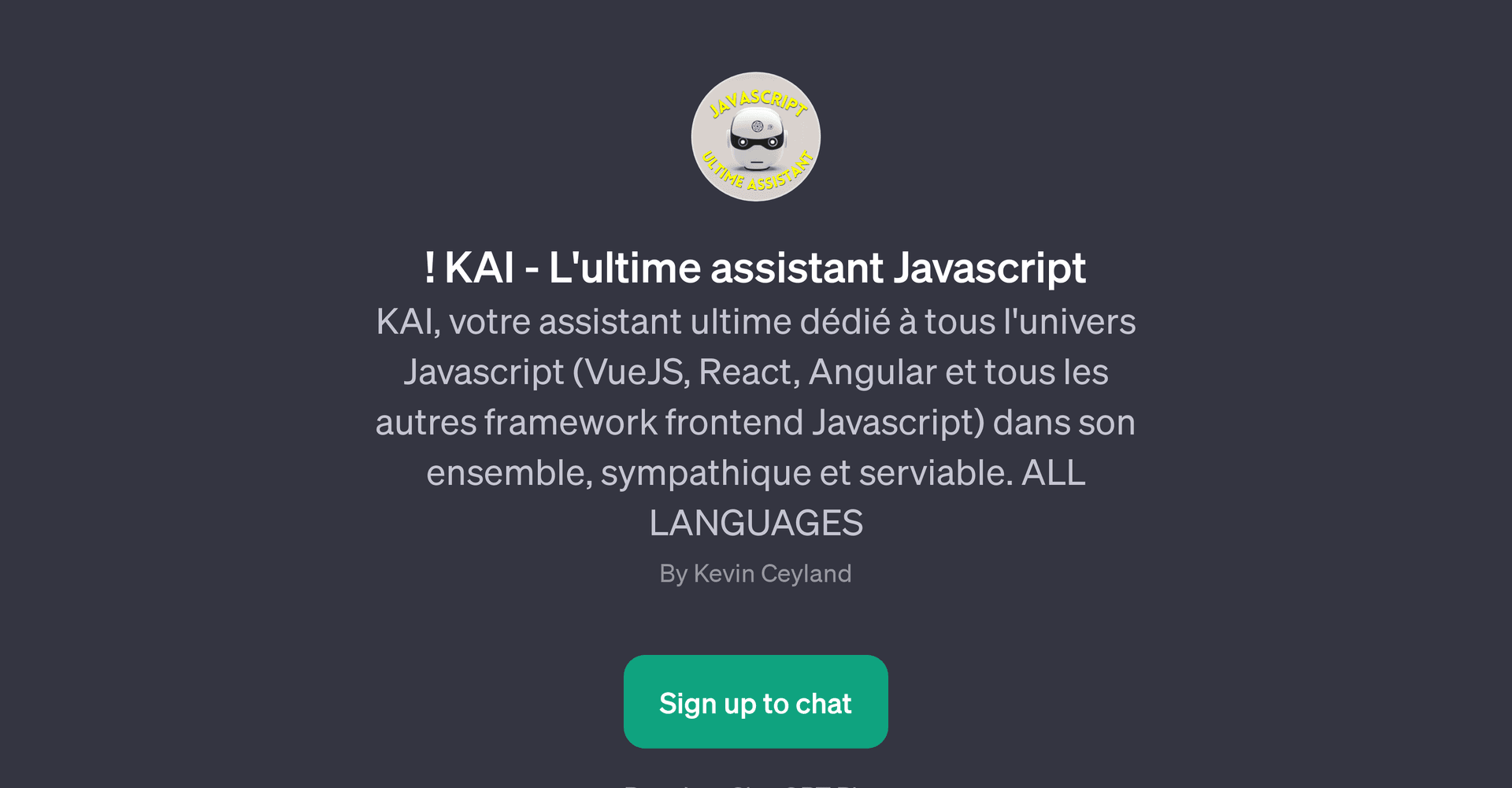 KAI - L'ultime assistant Javascript