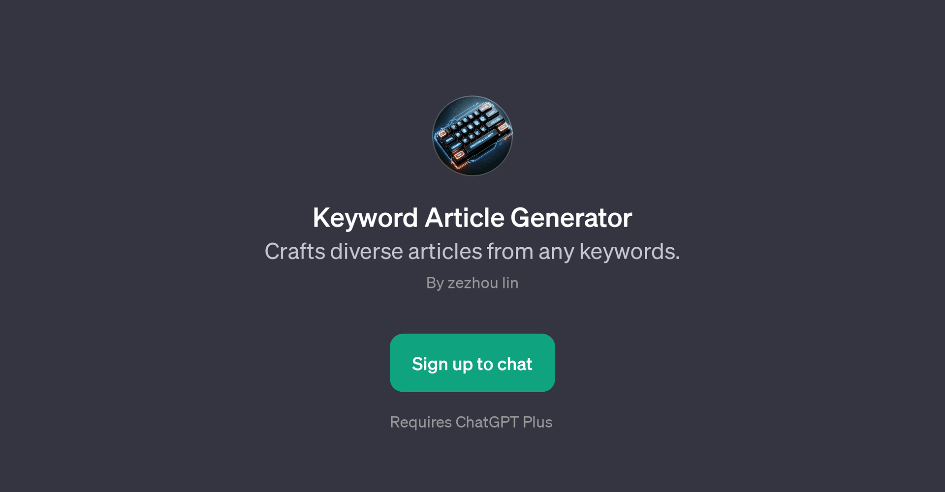 Keyword Article Generator