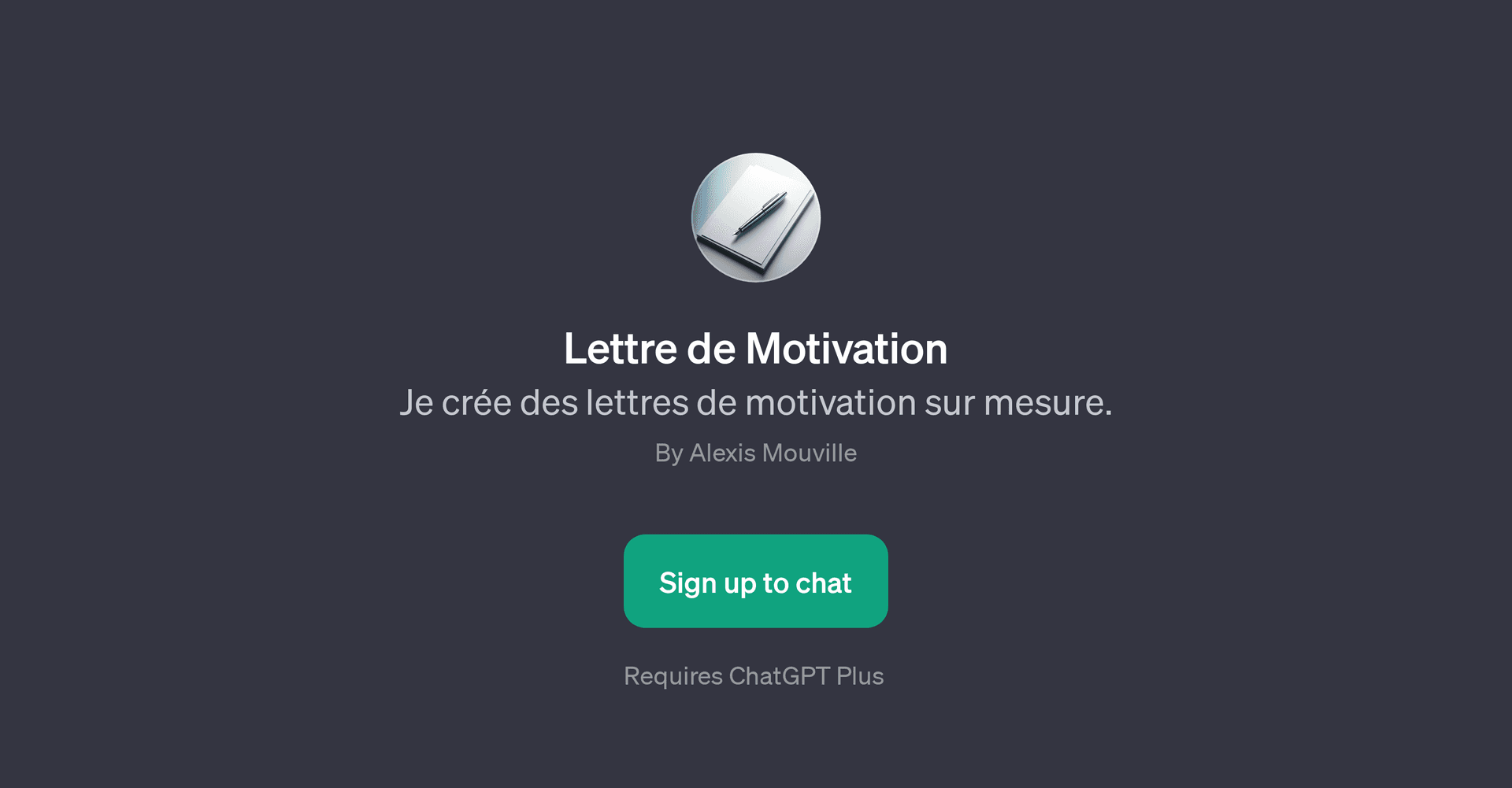 Lettre de Motivation