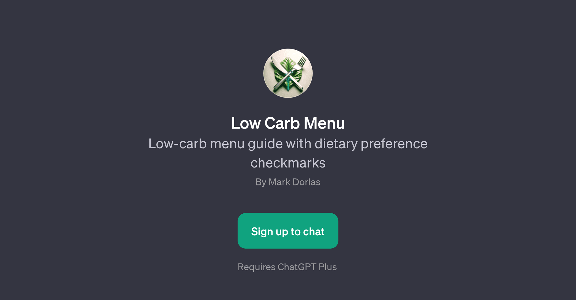 Low Carb Menu GPT
