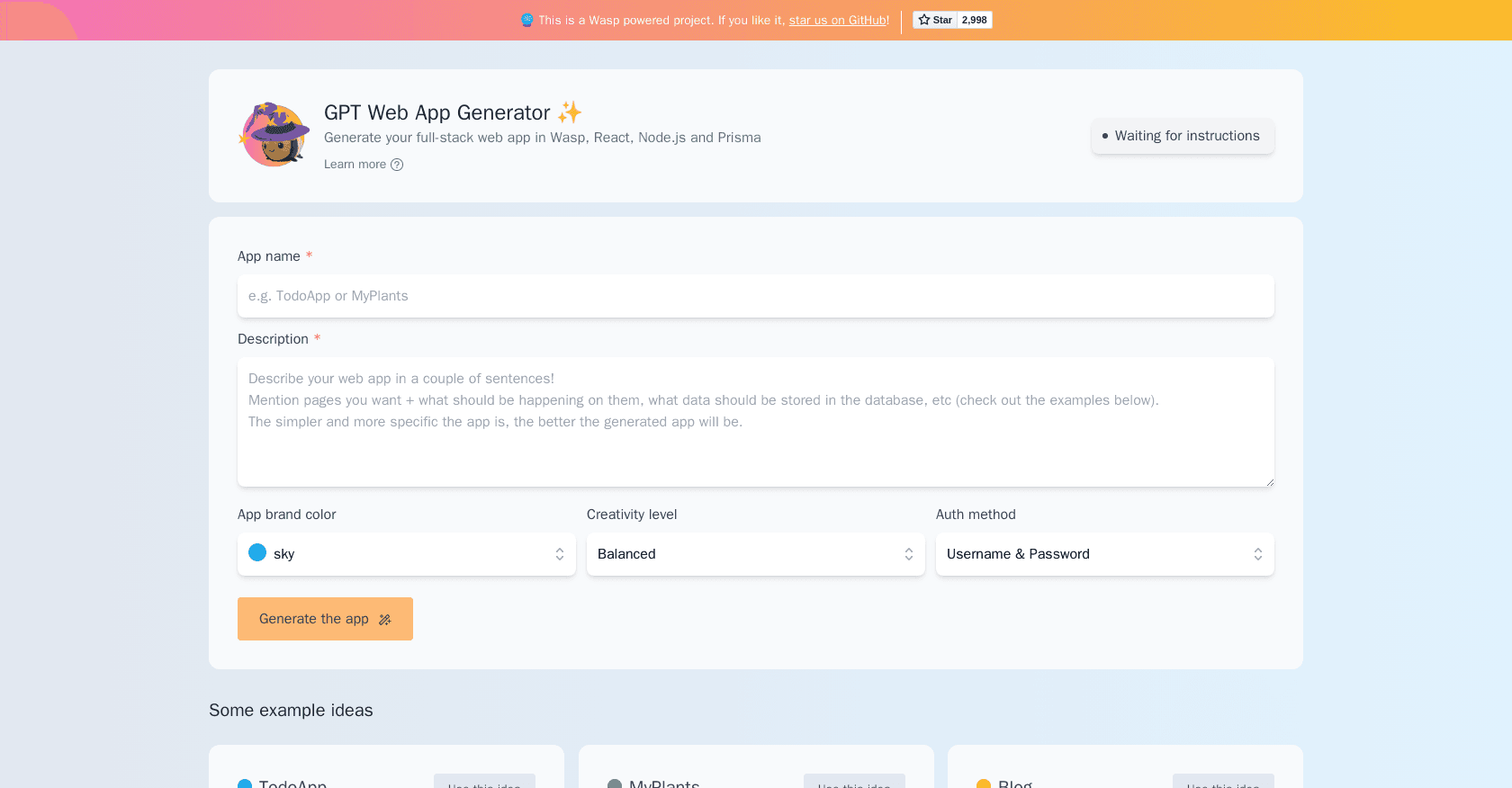 Magic App Generator