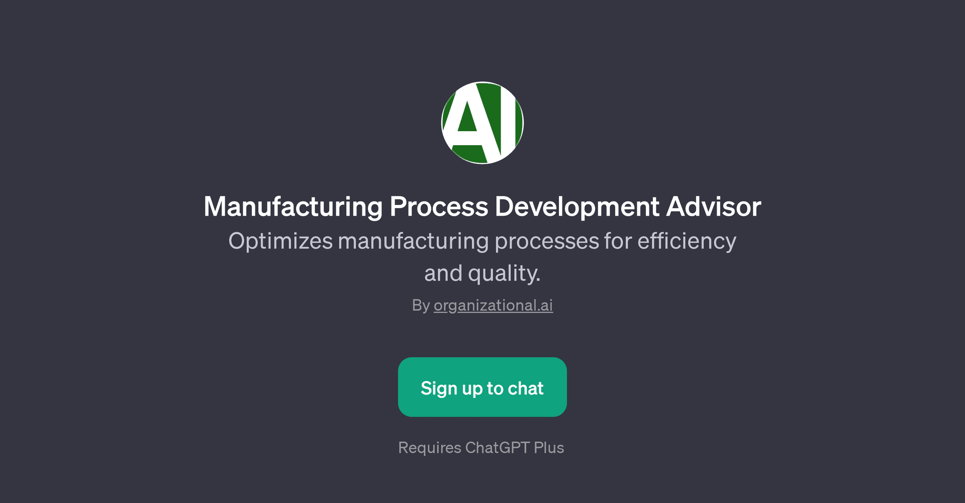 Manufacturing Process Development Advisor