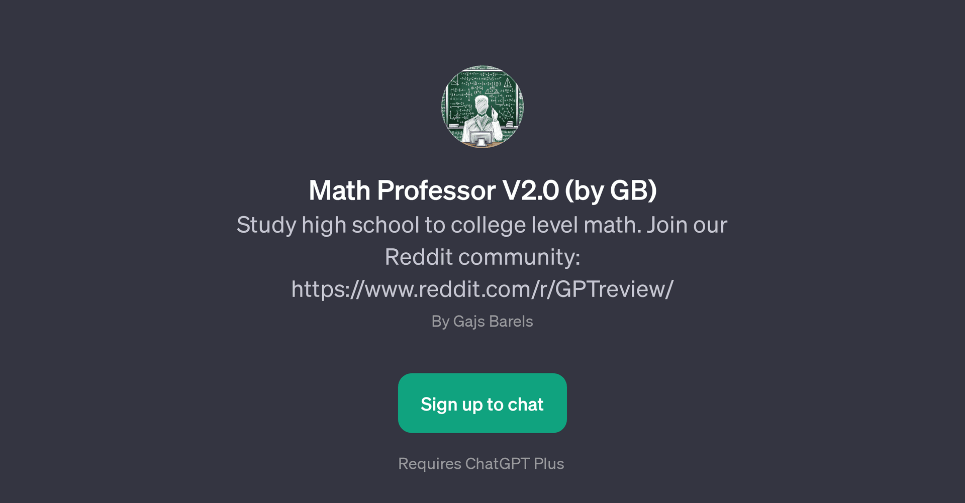 Math Professor V2.0 (by GB)
