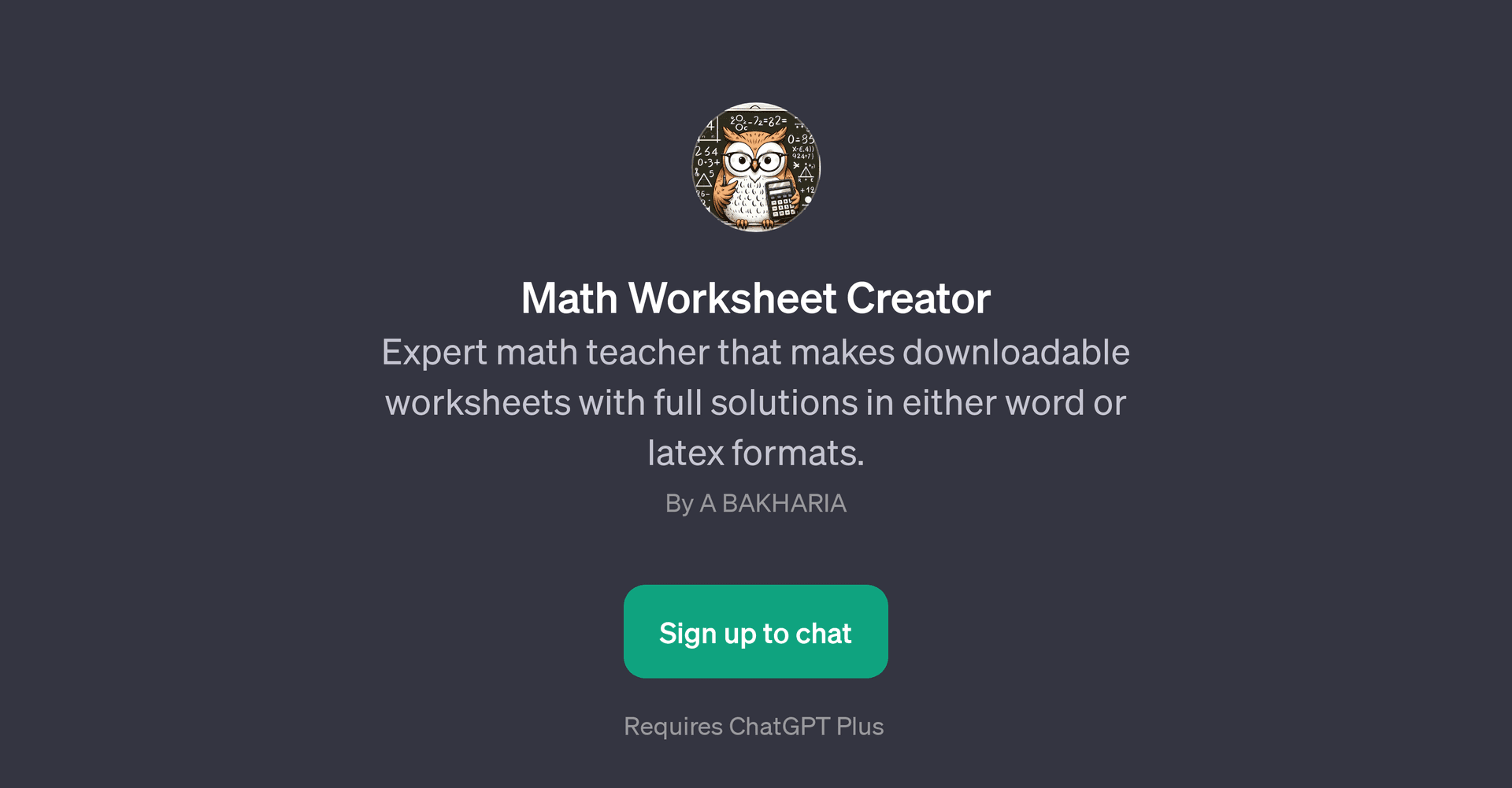 Math Worksheet Creator