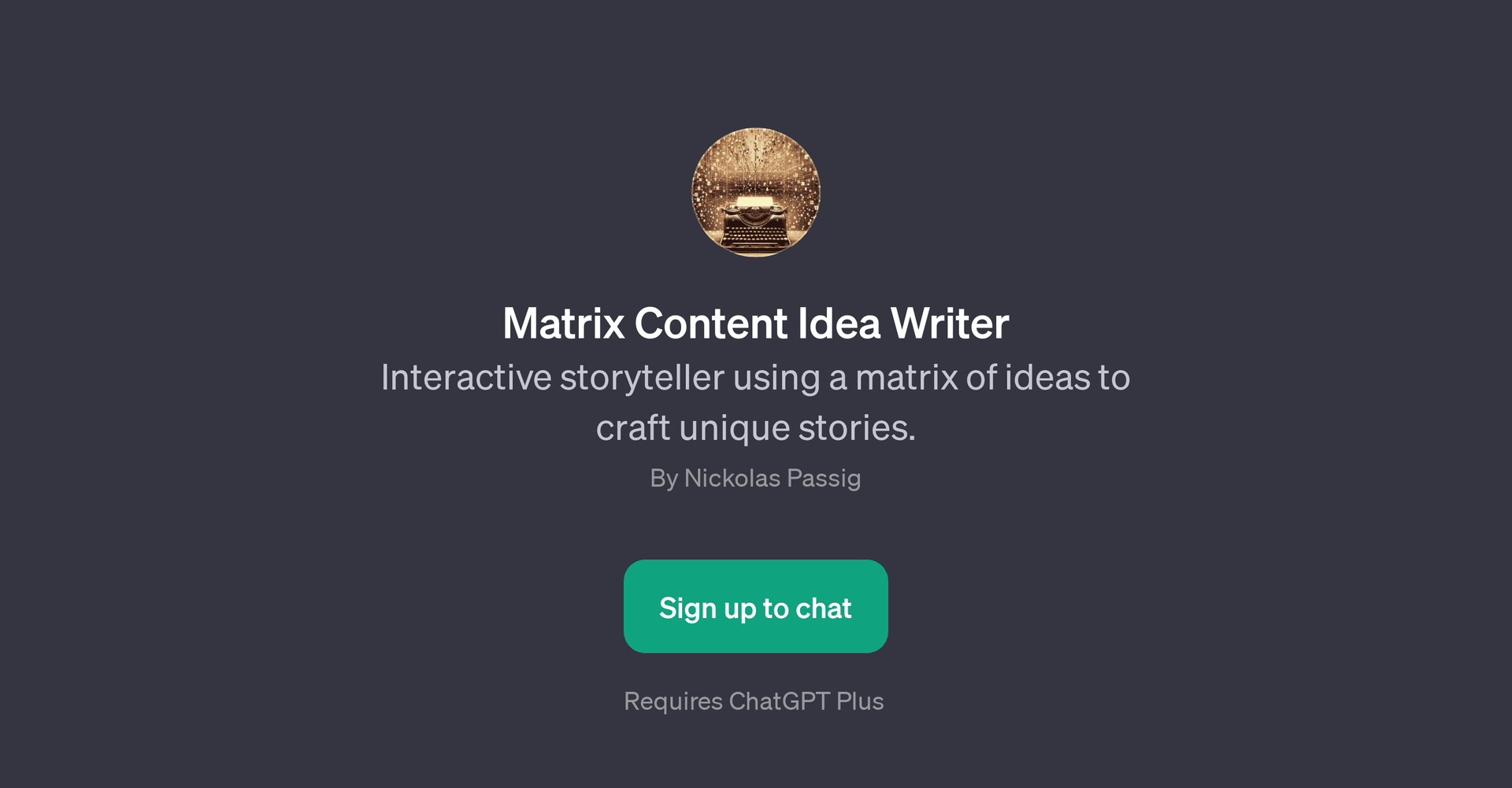 Matrix Content Idea Writer