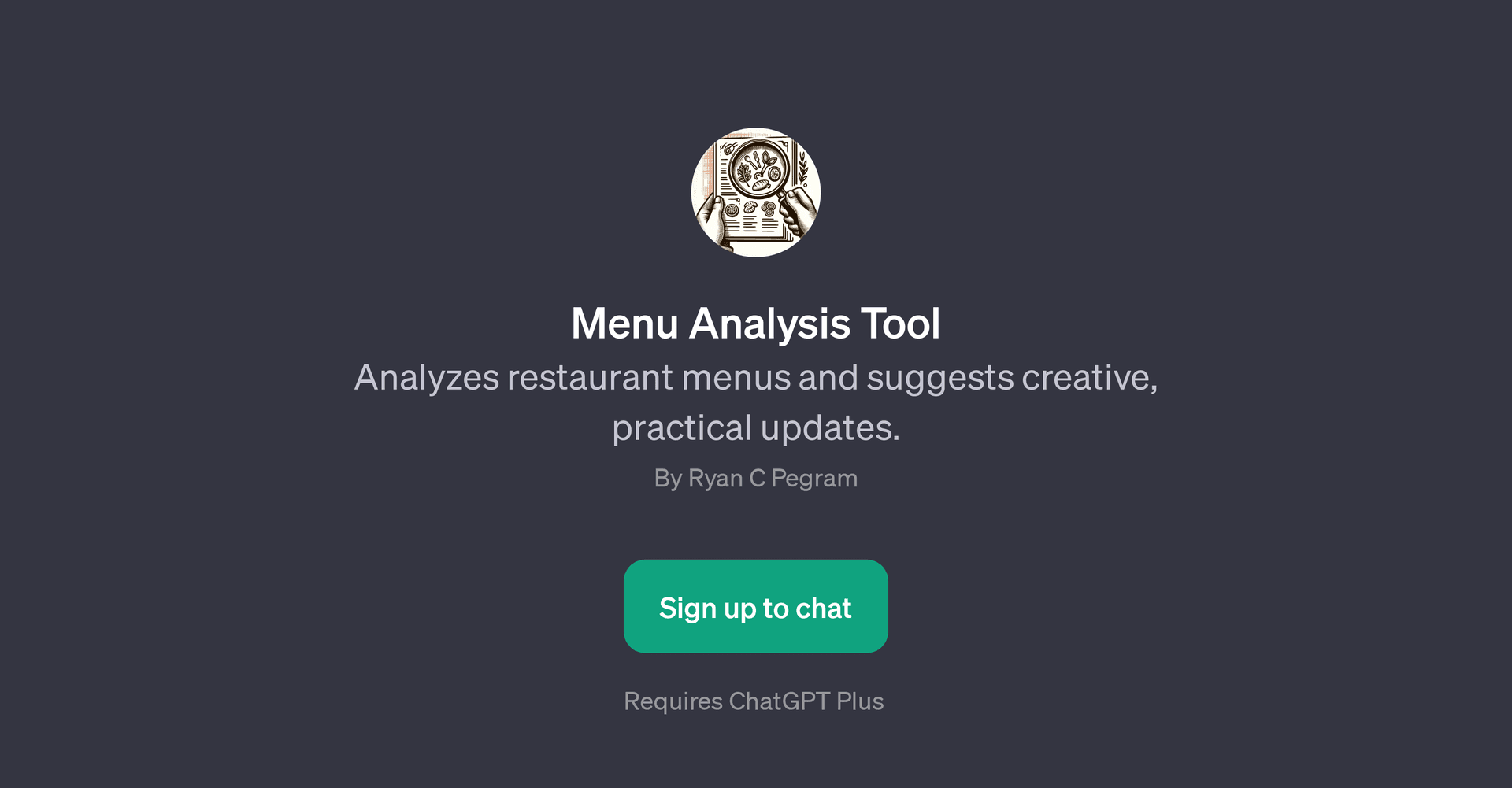 Menu Analysis Tool
