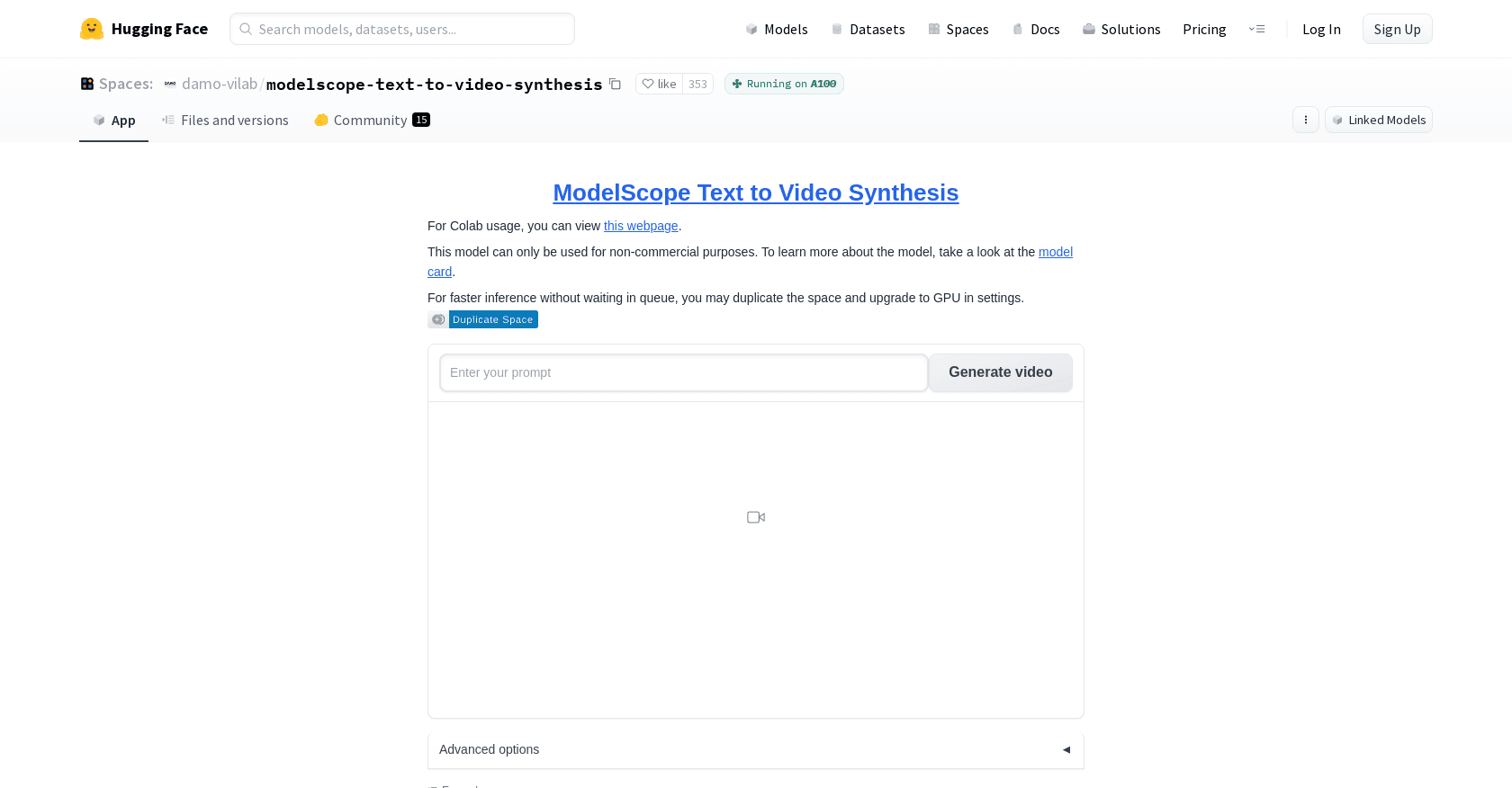 ModelScope Text-To-Video