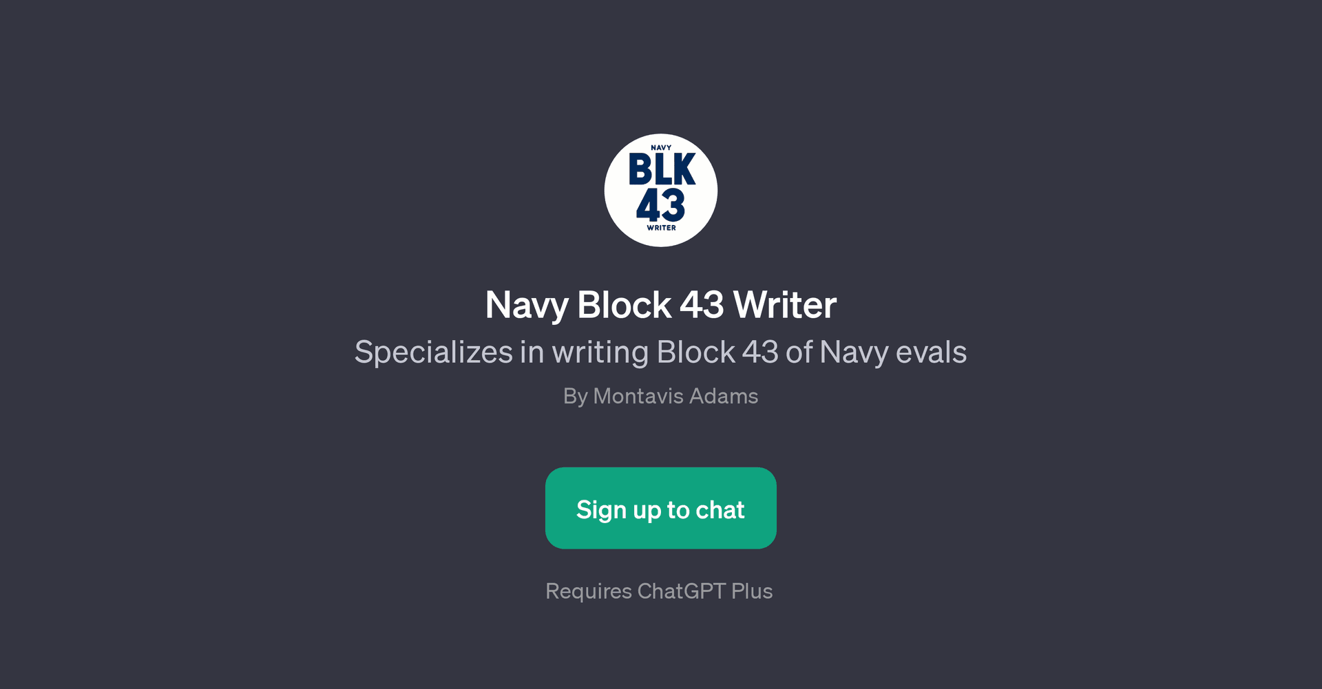 Navy Block 43 Writer