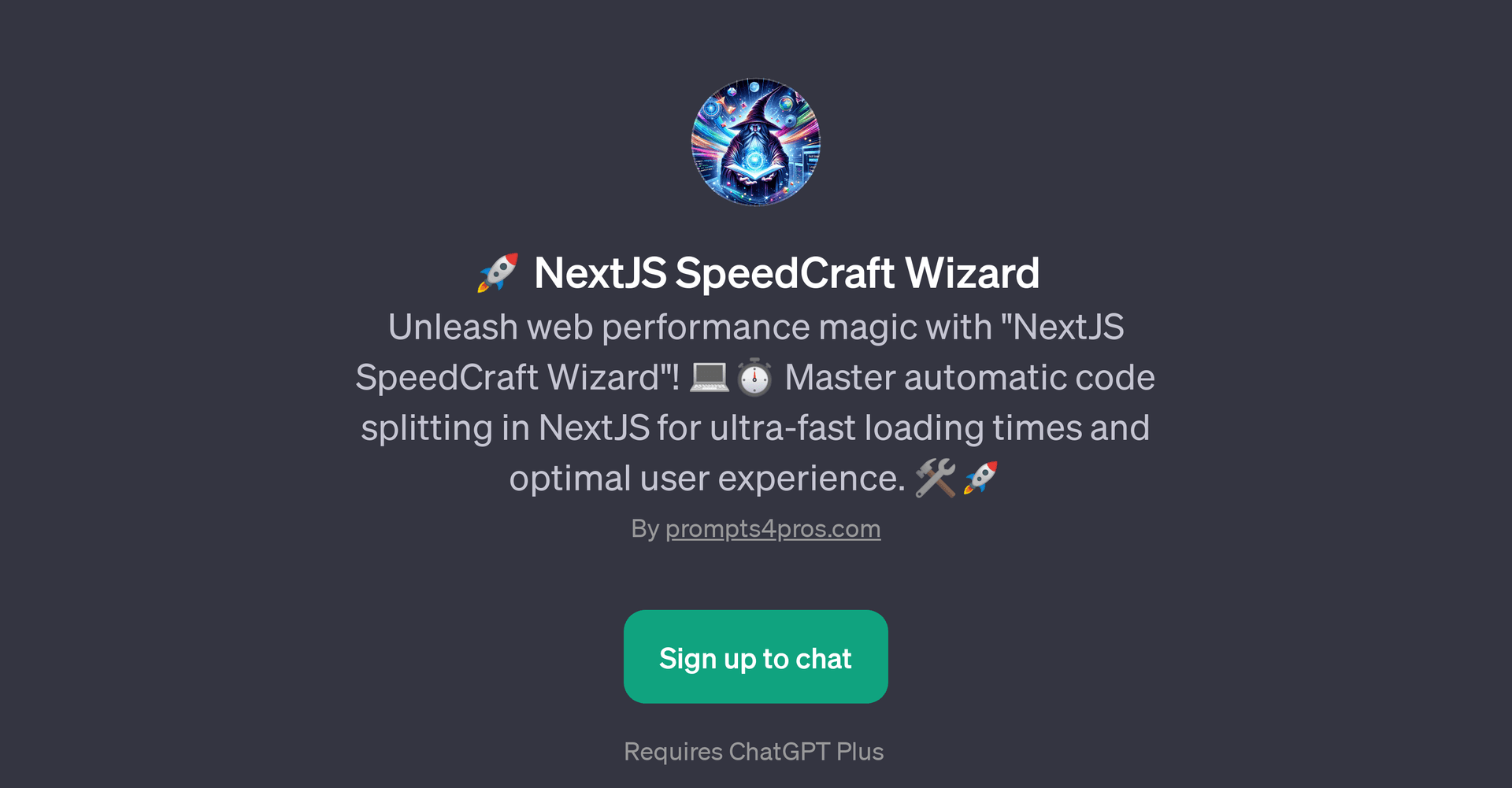 NextJS SpeedCraft Wizard