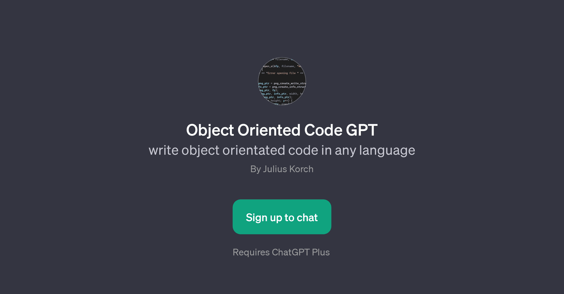 Object Oriented Code GPT