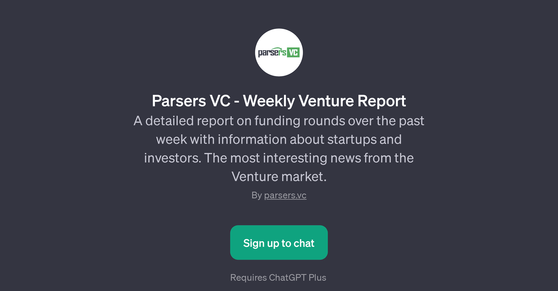 Parsers VC - Weekly Venture Report