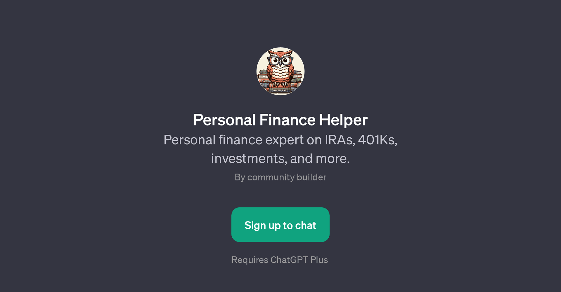 Personal Finance Helper