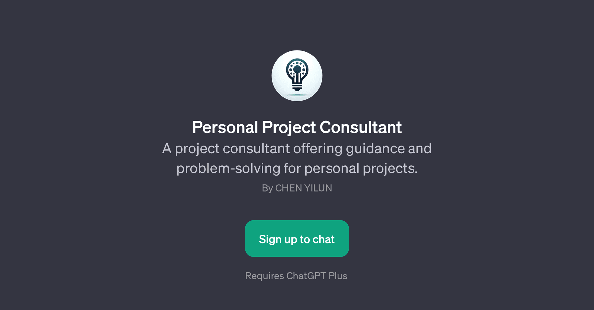 Personal Project Consultant