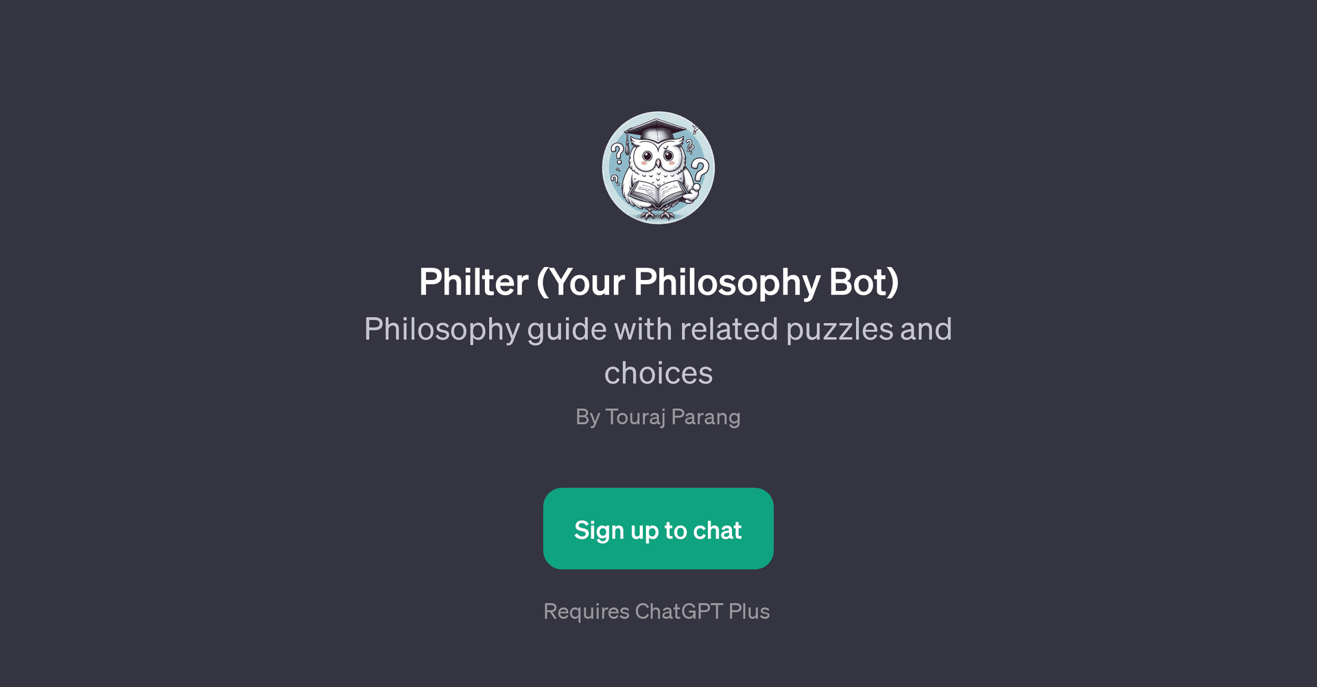Philter (Your Philosophy Bot)
