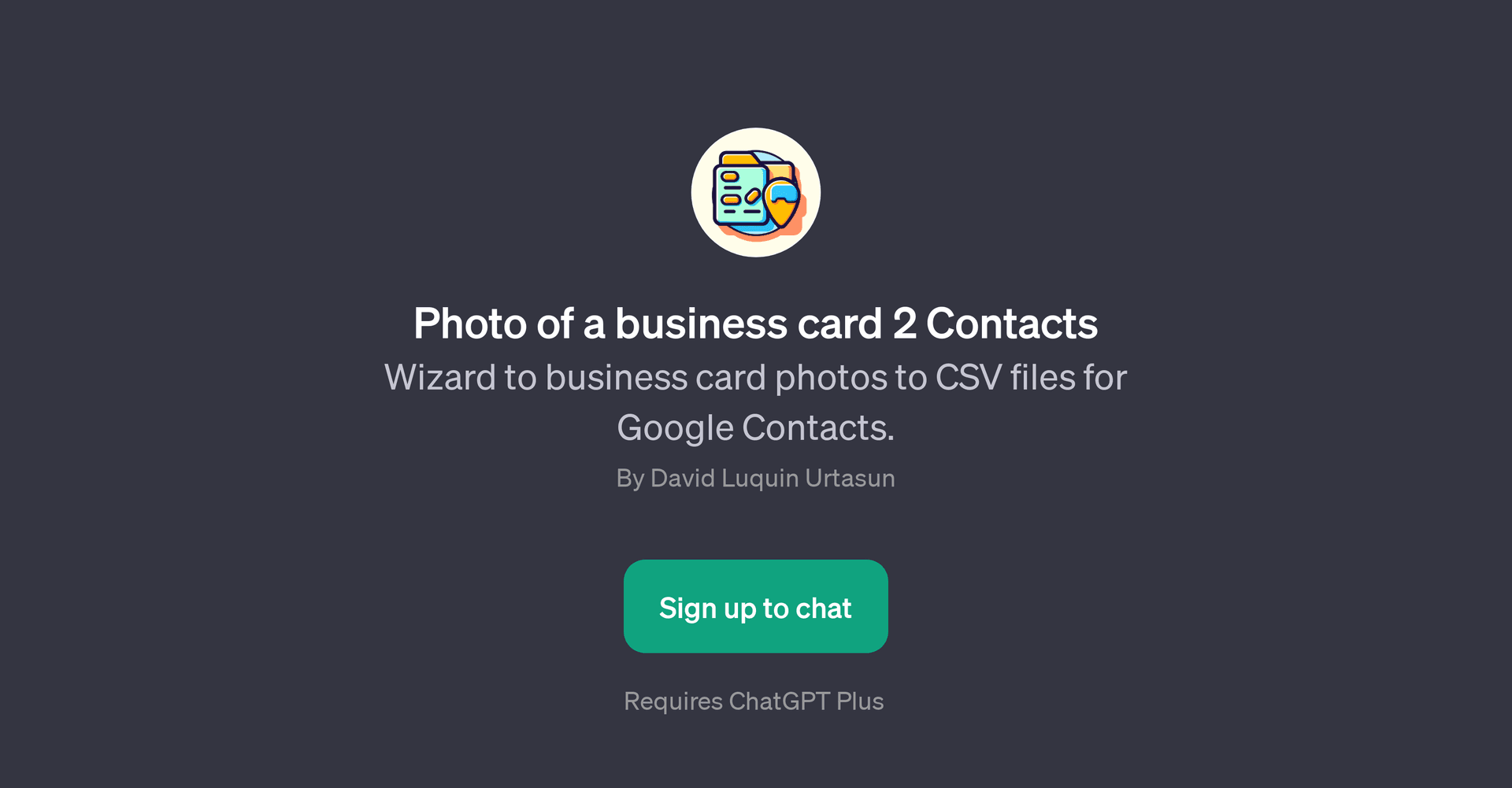 Photo of a Business Card 2 Contacts