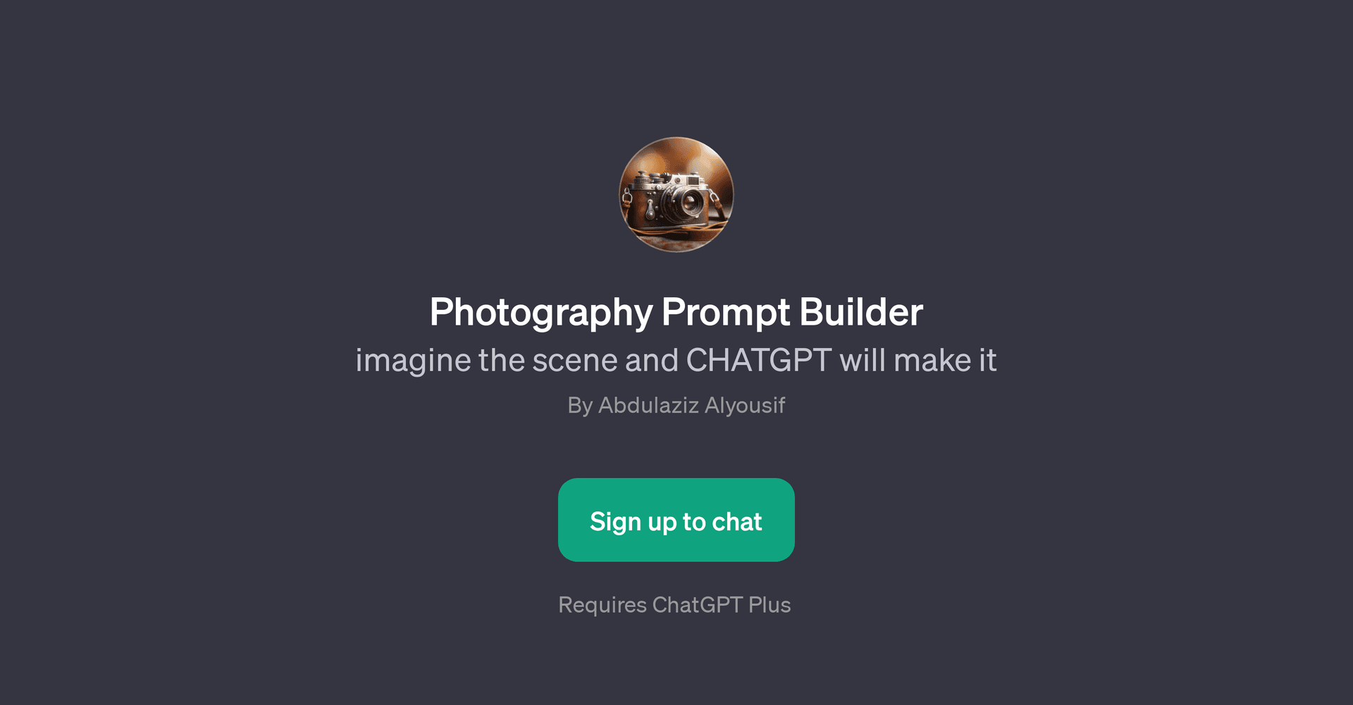 Photography Prompt Builder