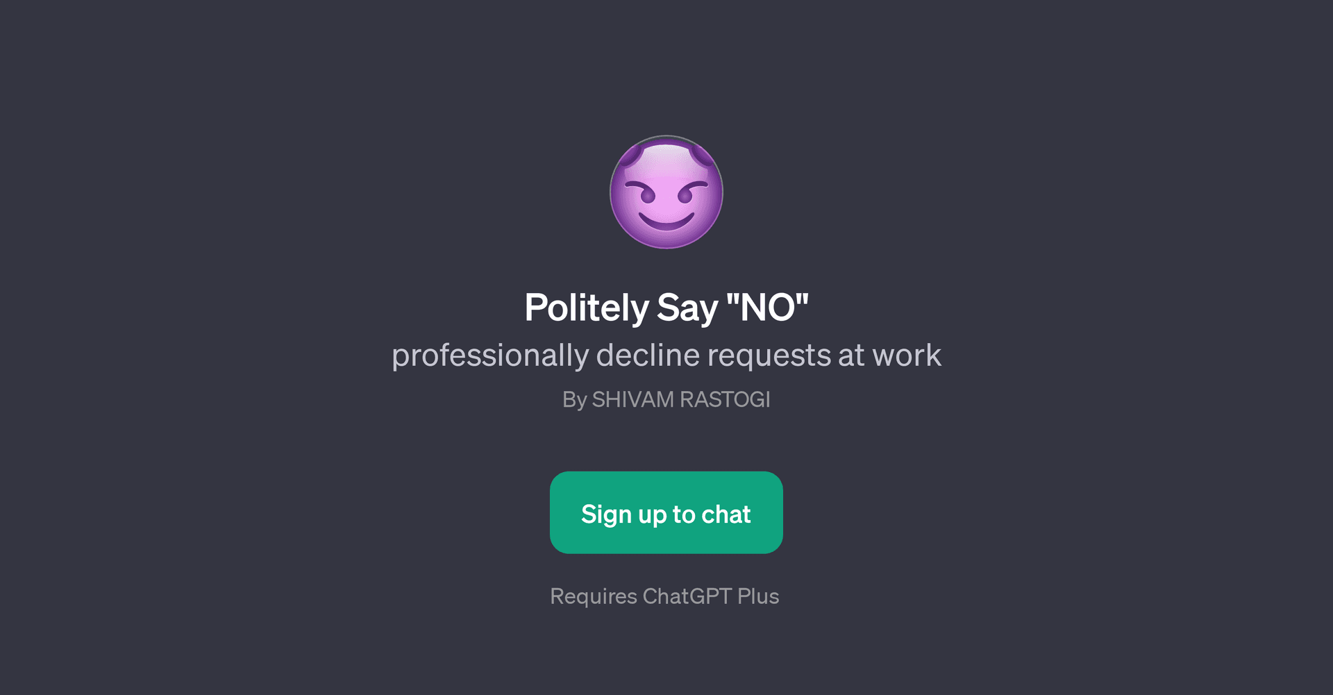 Politely Say 'NO'
