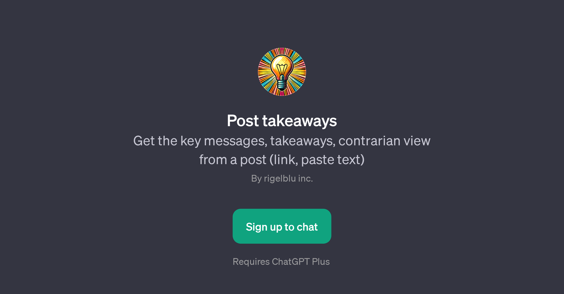 Post Takeaways