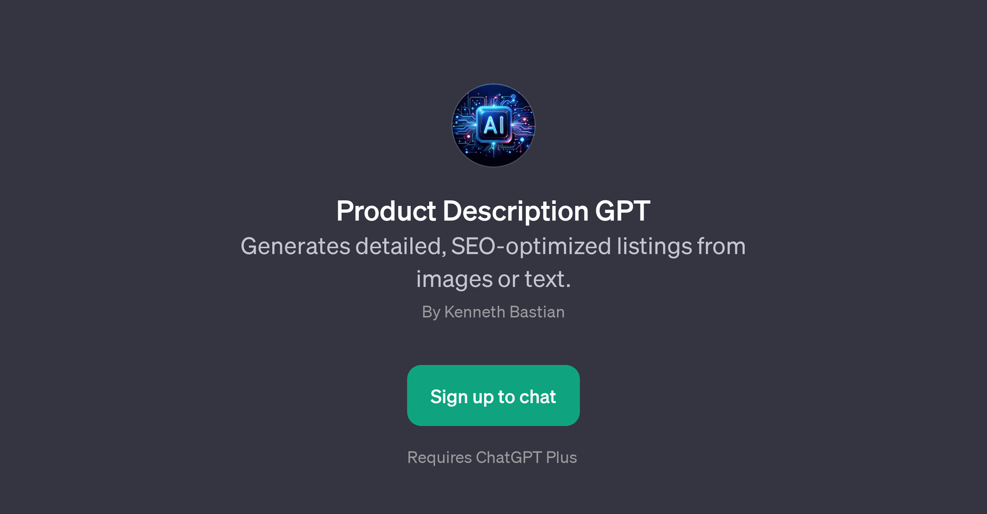 Product Description GPT