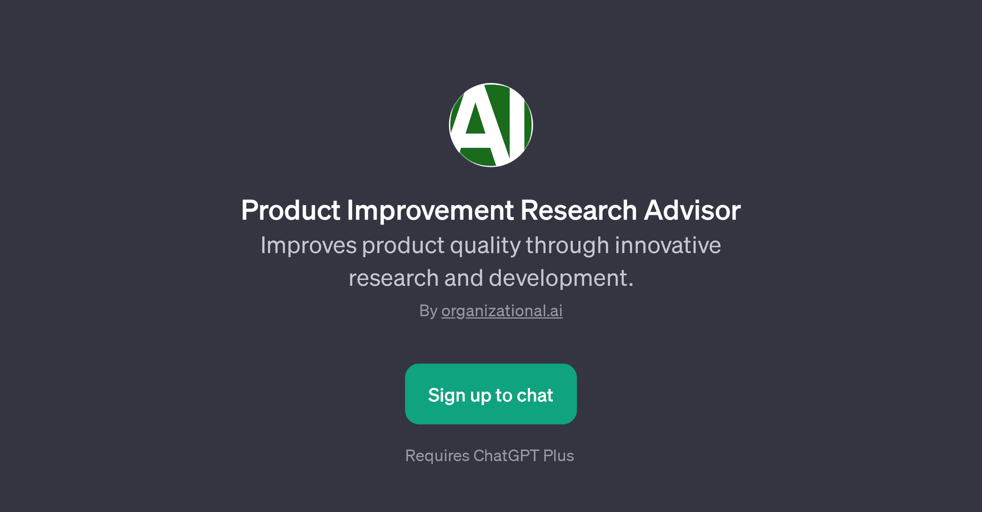 Product Improvement Research Advisor