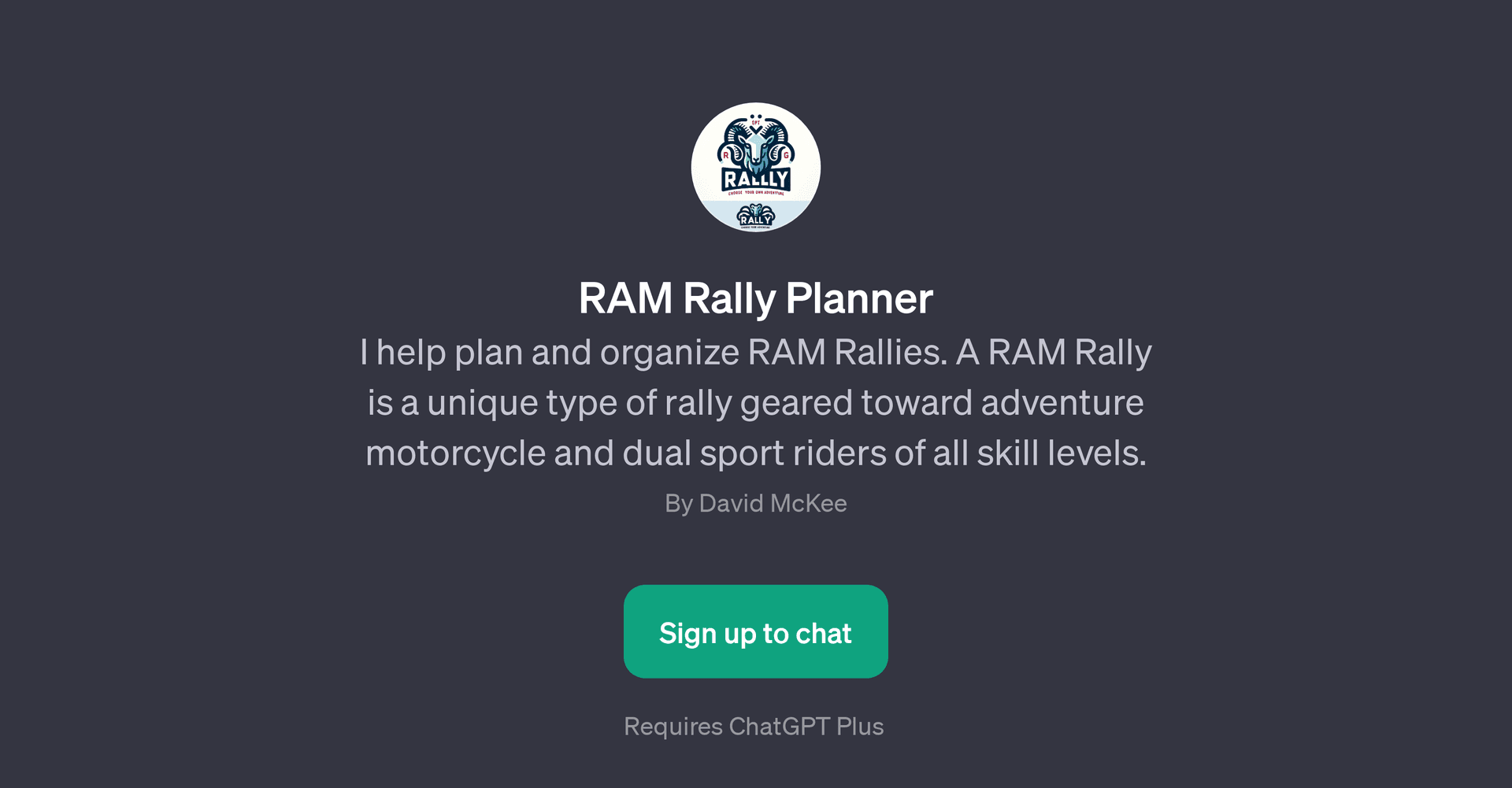 RAM Rally Planner