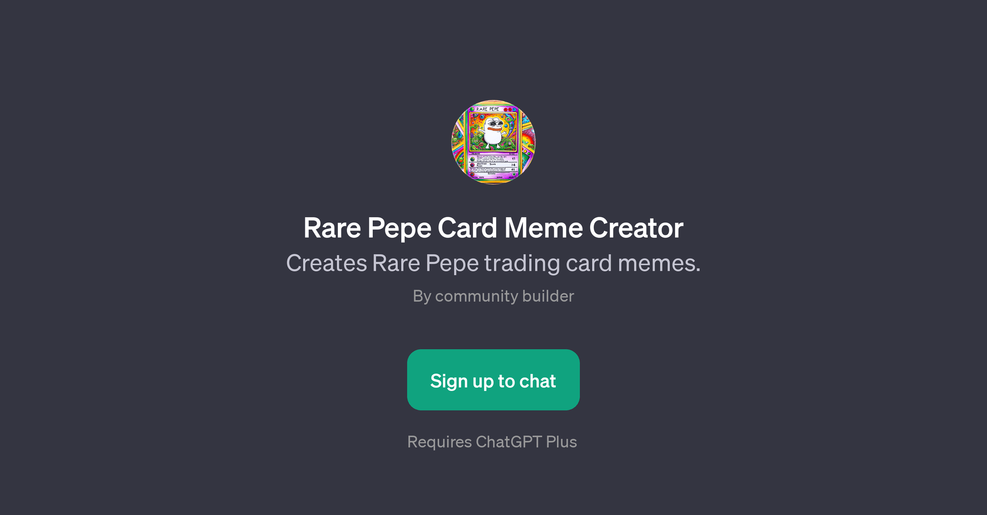 Rare Pepe Card Meme Creator