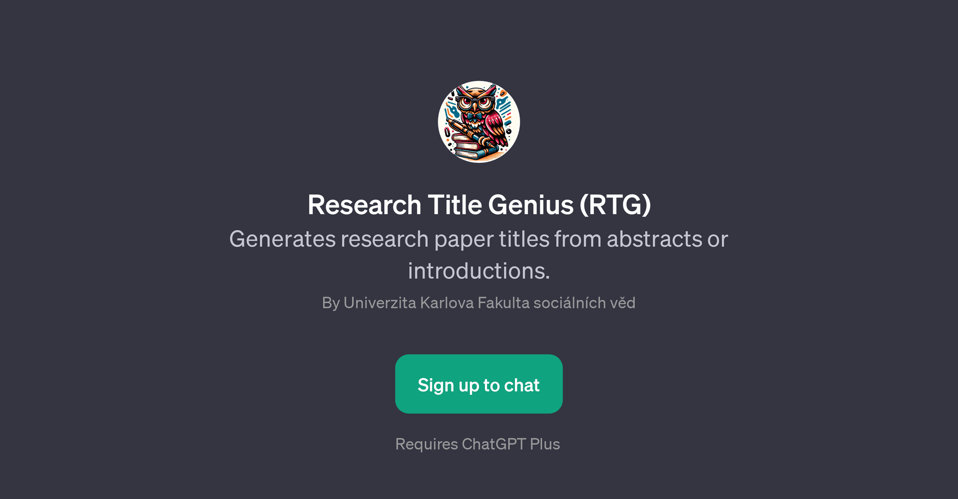 Research Title Genius (RTG)