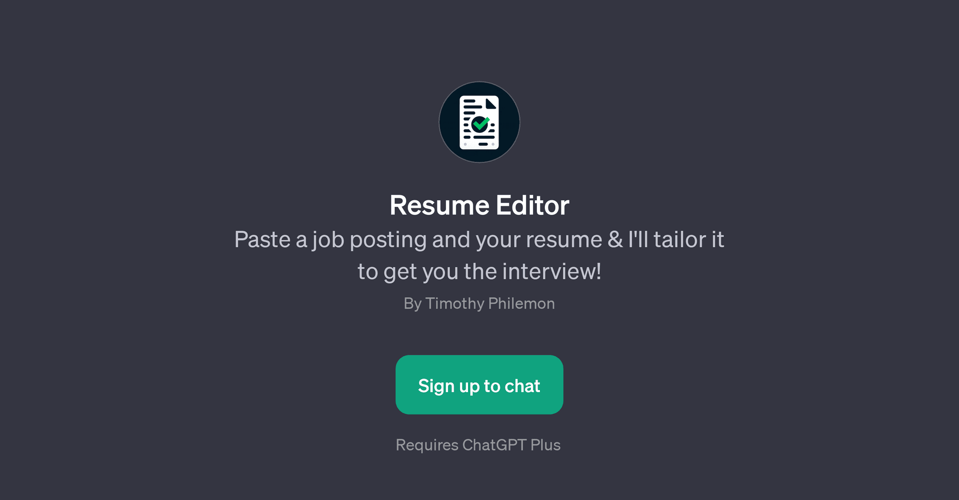 Resume Editor