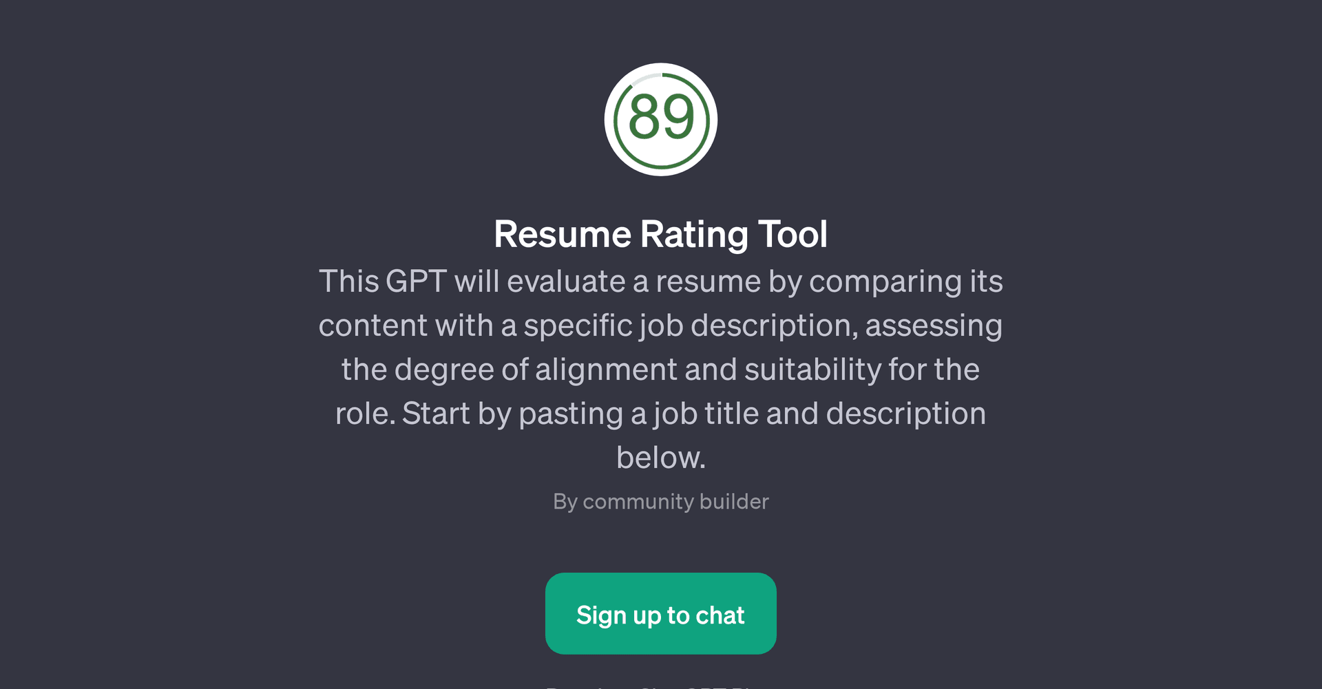 Resume Rating Tool