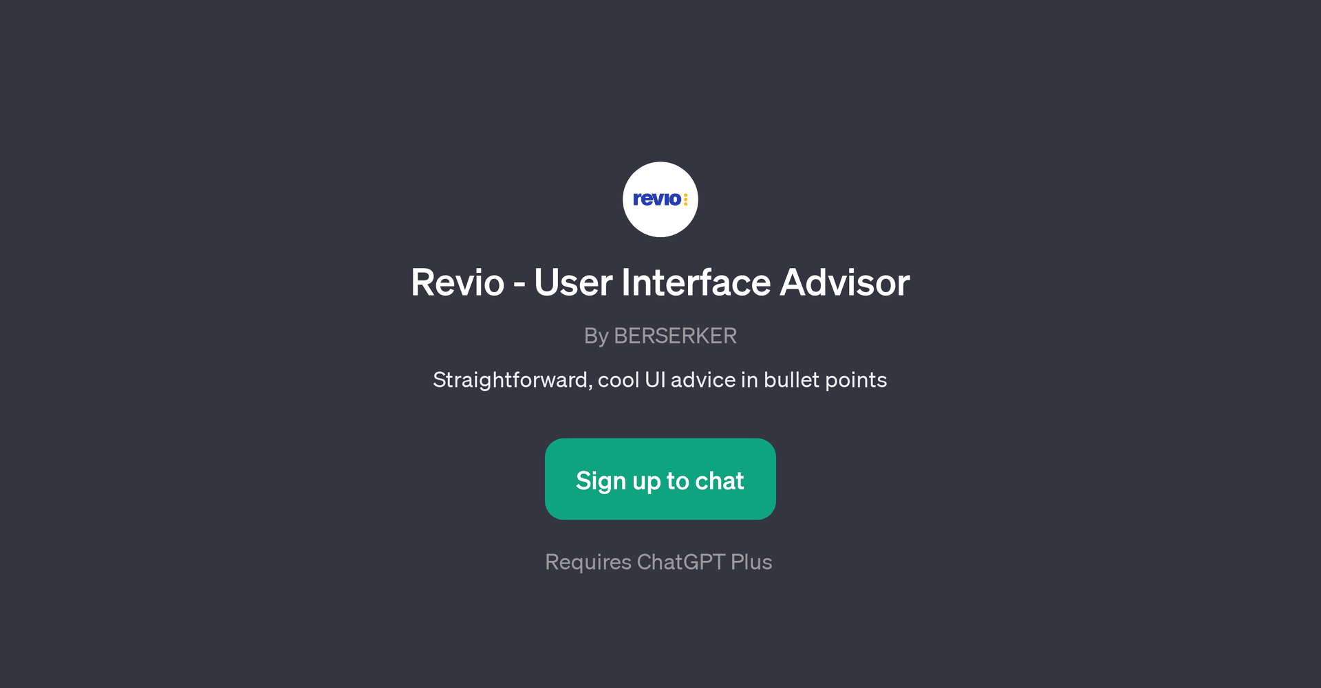 Revio - User Interface Advisor