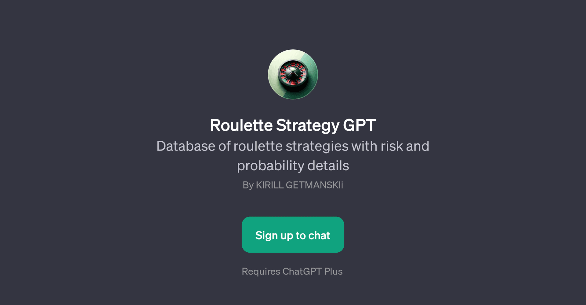 Roulette Strategy GPT