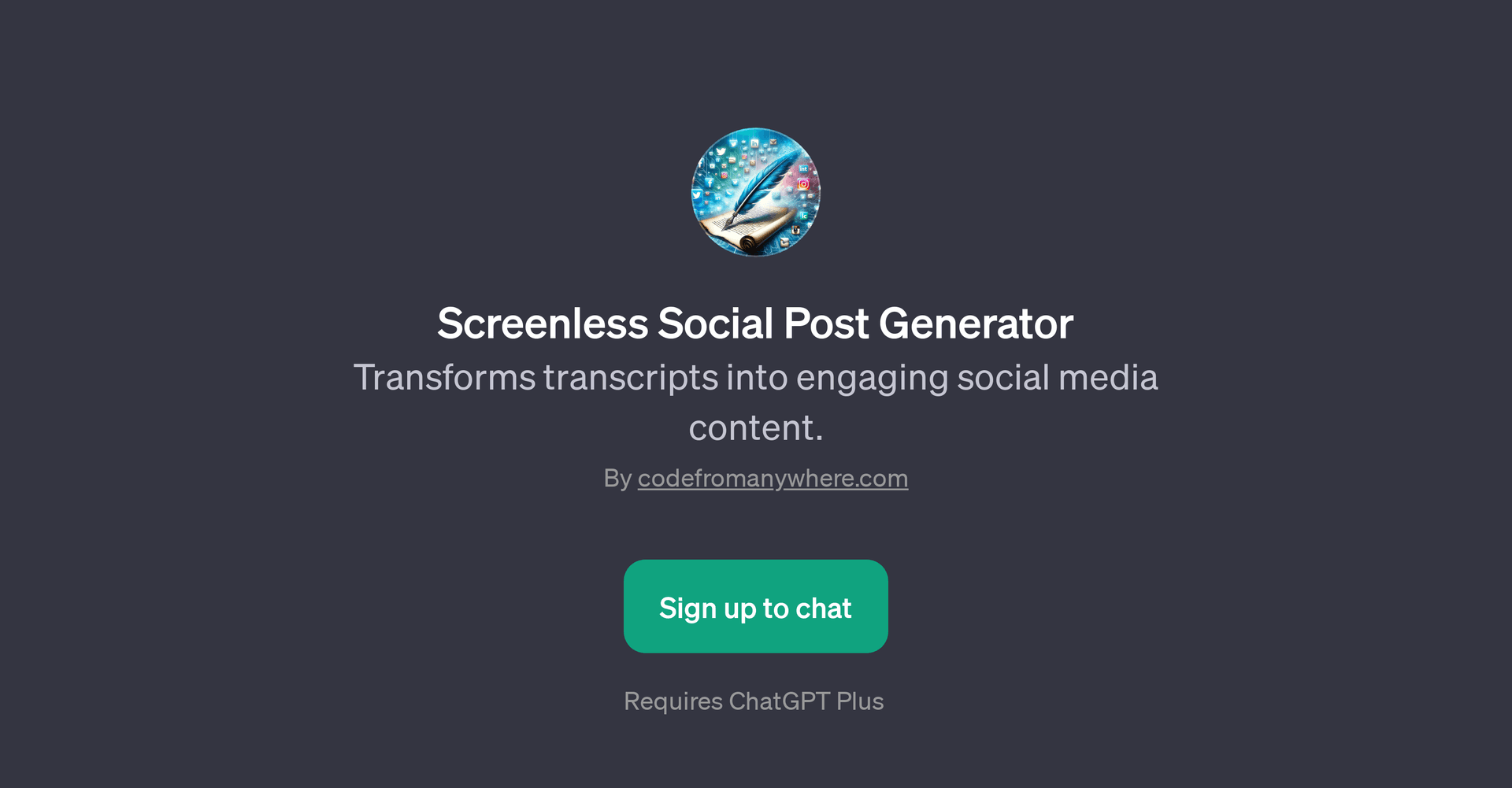 Screenless Social Post Generator