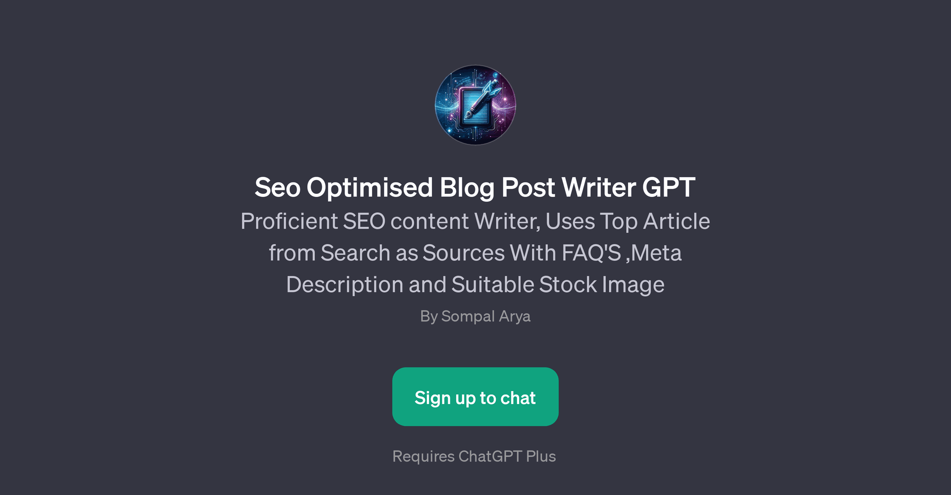 Seo Optimised Blog Post Writer GPT
