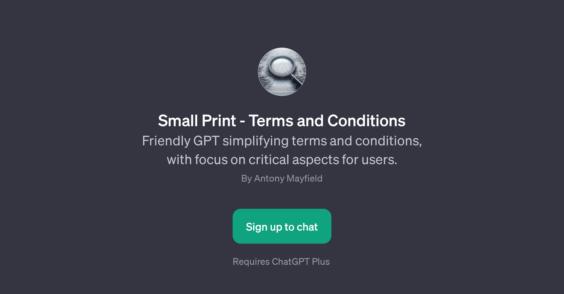 Small Print - Terms and Conditions