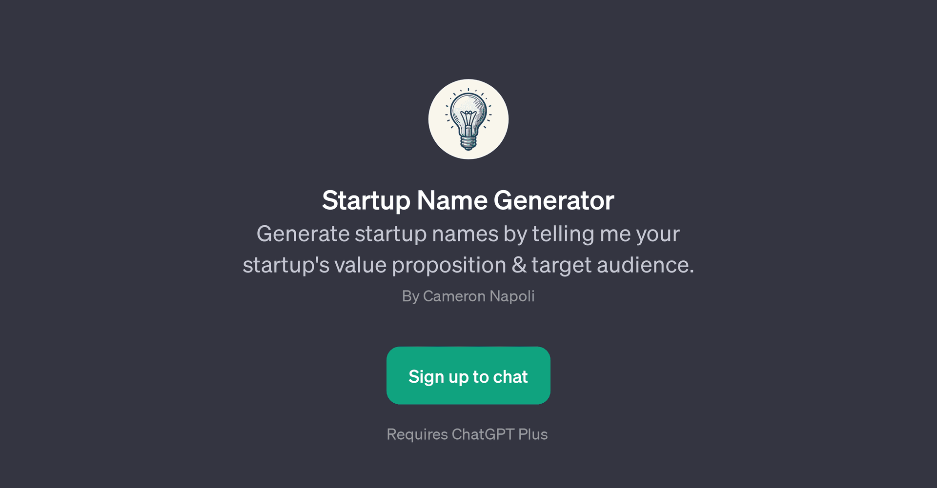 Startup Name Generator GPT