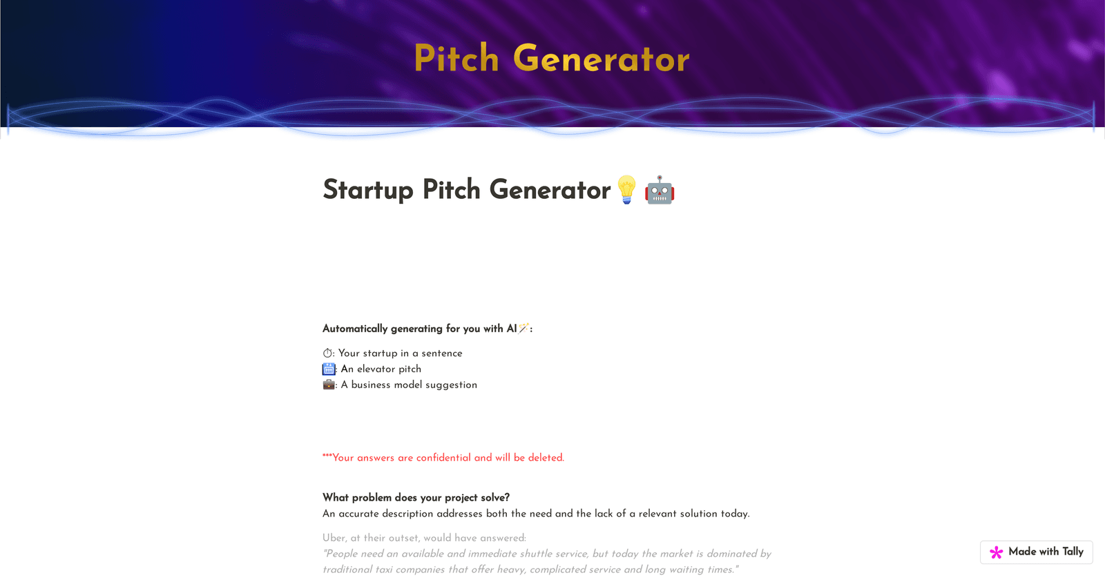 Startup Pitch Generator