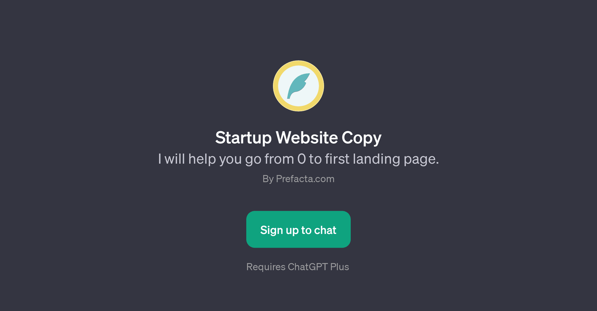 Startup Website Copy