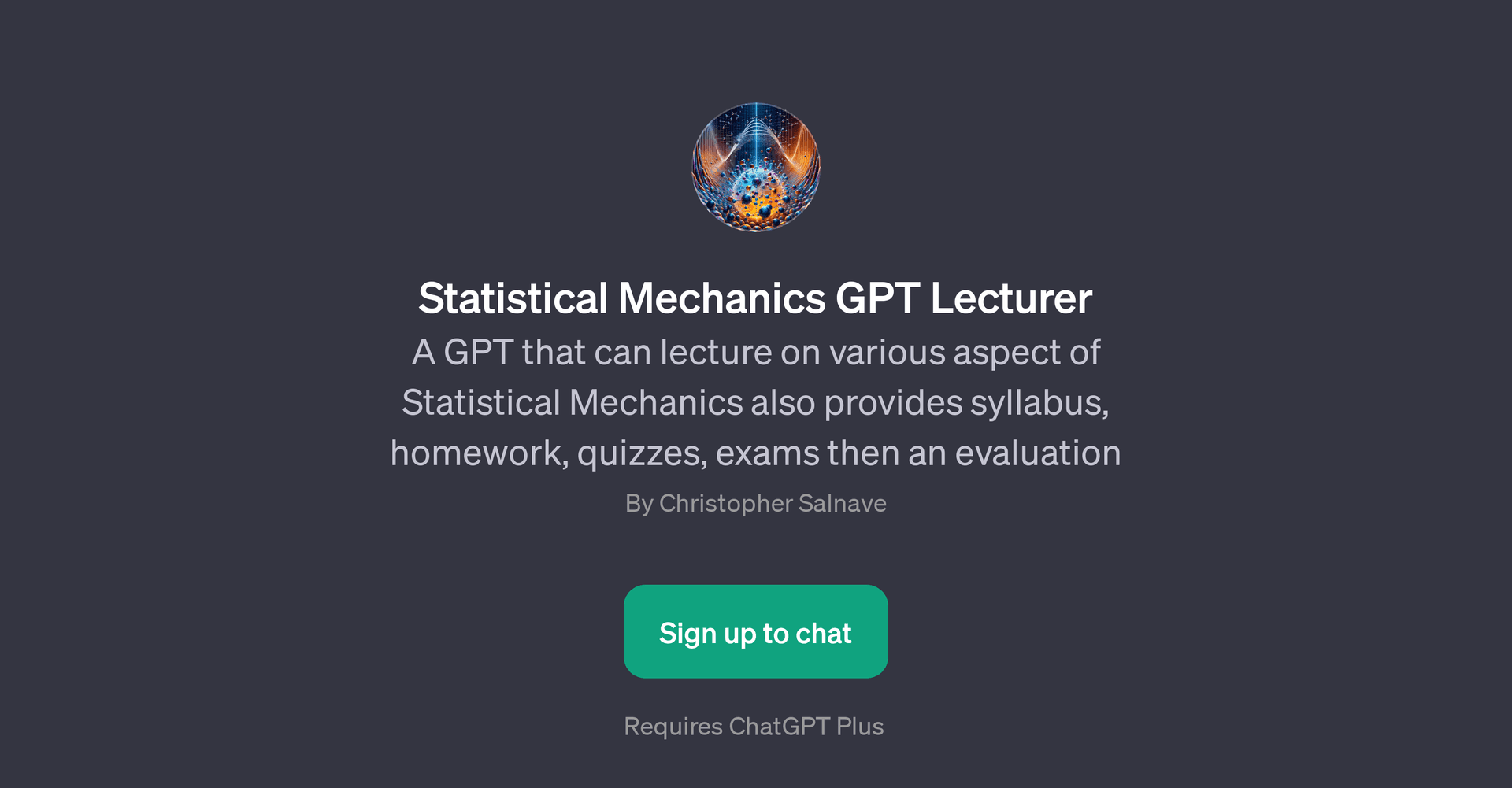 Statistical Mechanics GPT Lecturer