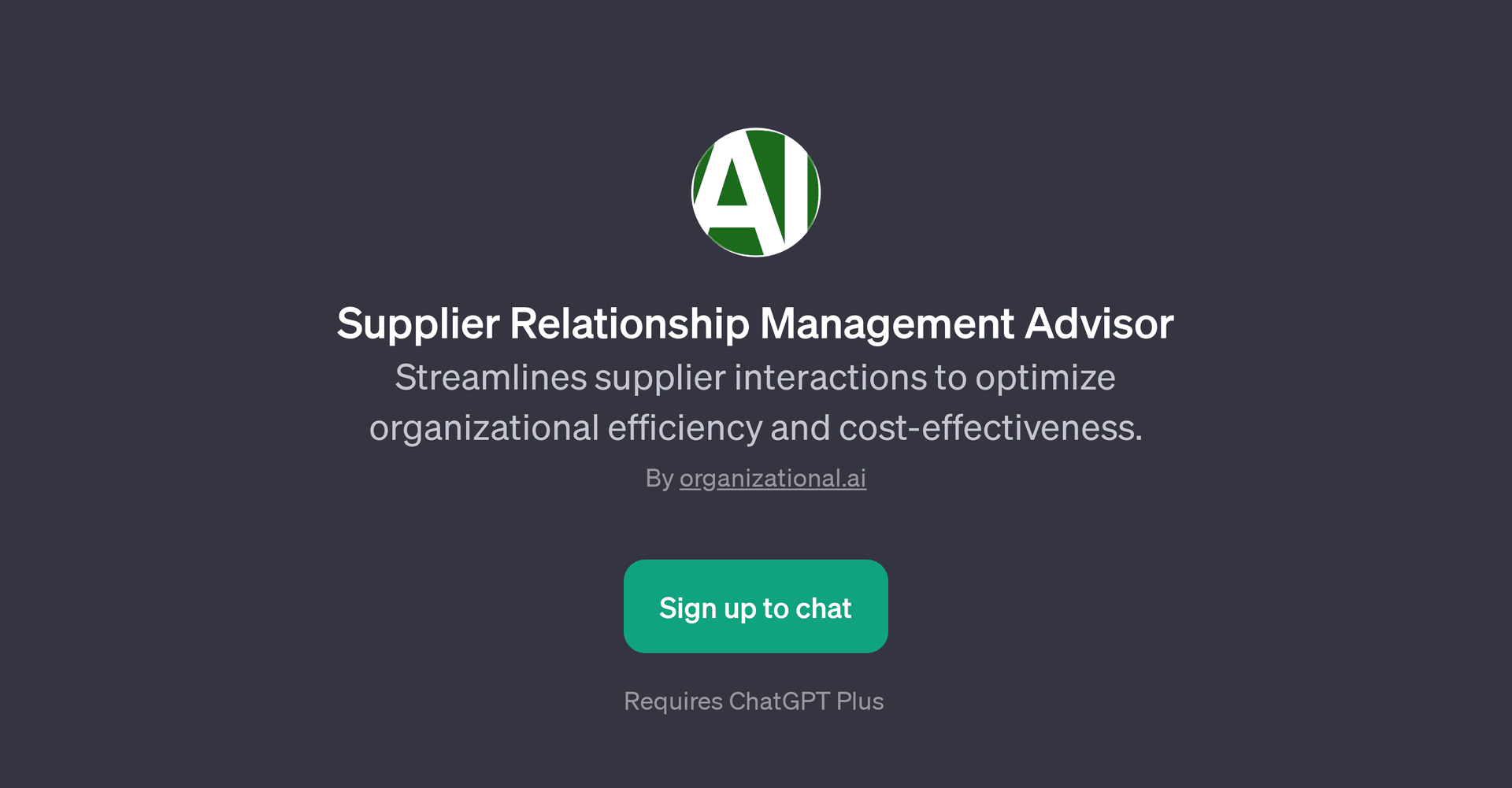 Supplier Relationship Management Advisor