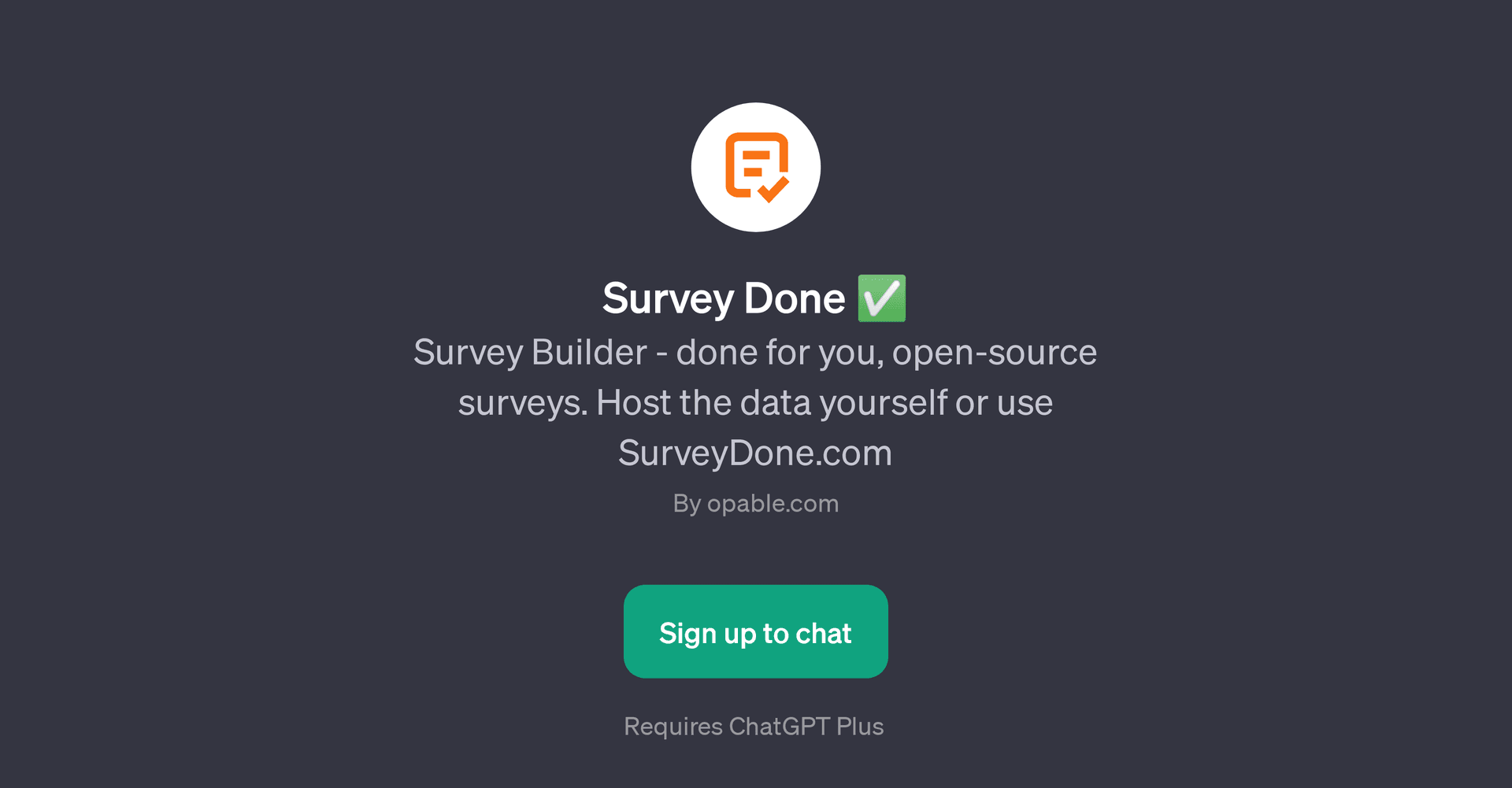 Survey Done