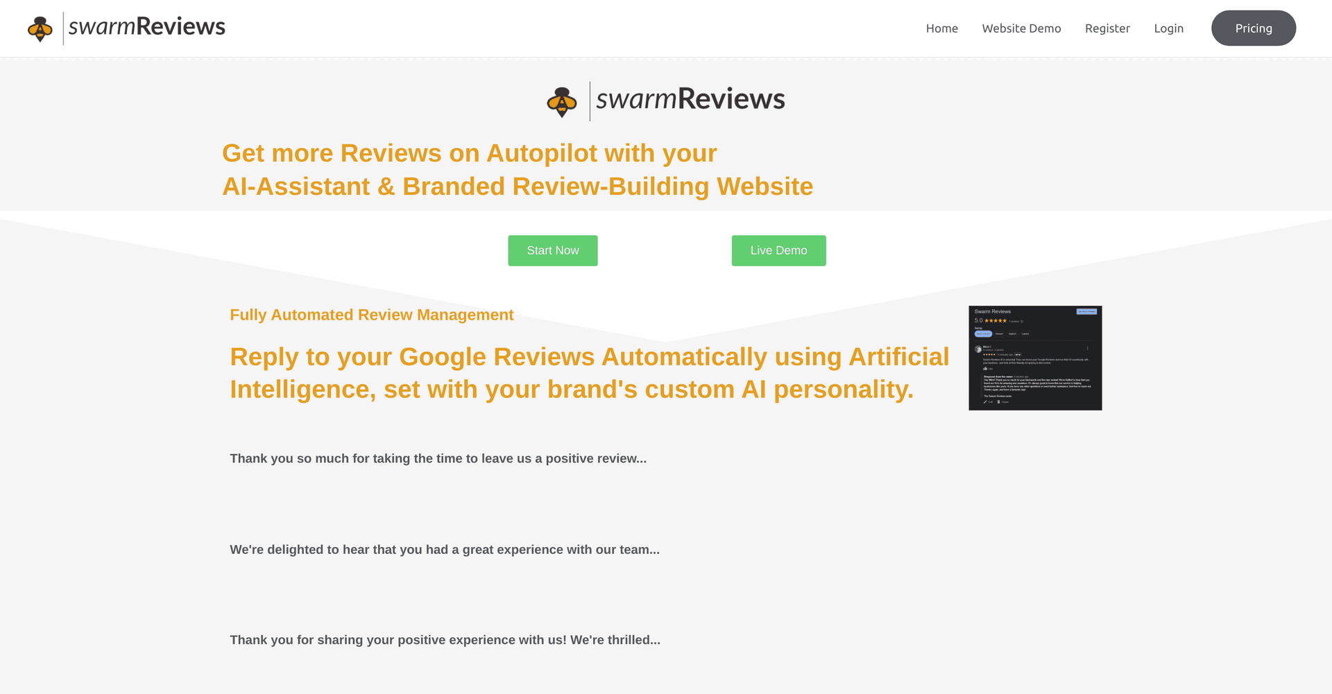 Swarm Reviews