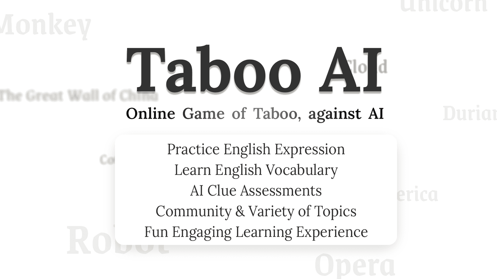 Taboo AI