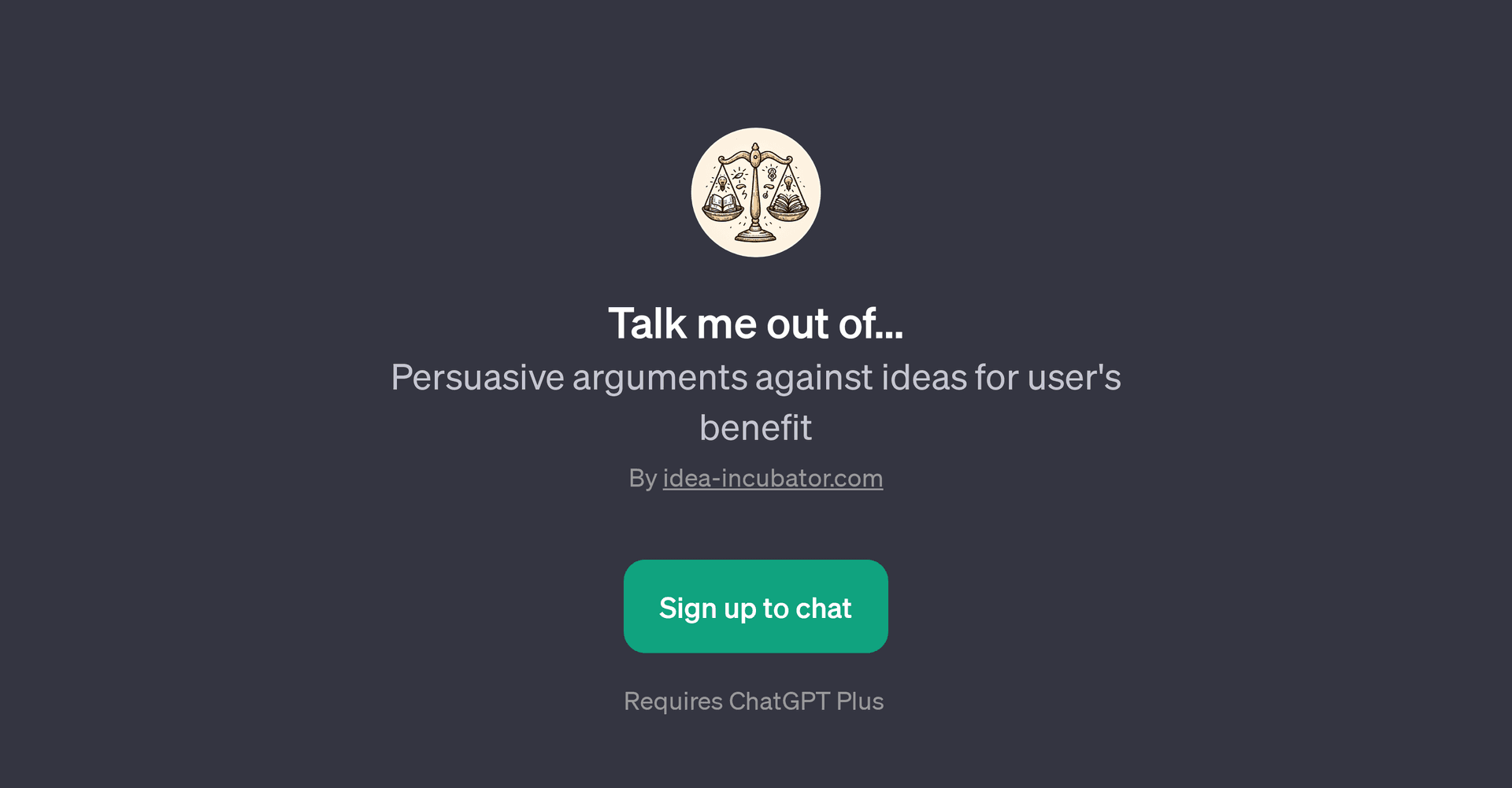 Talk me out of...