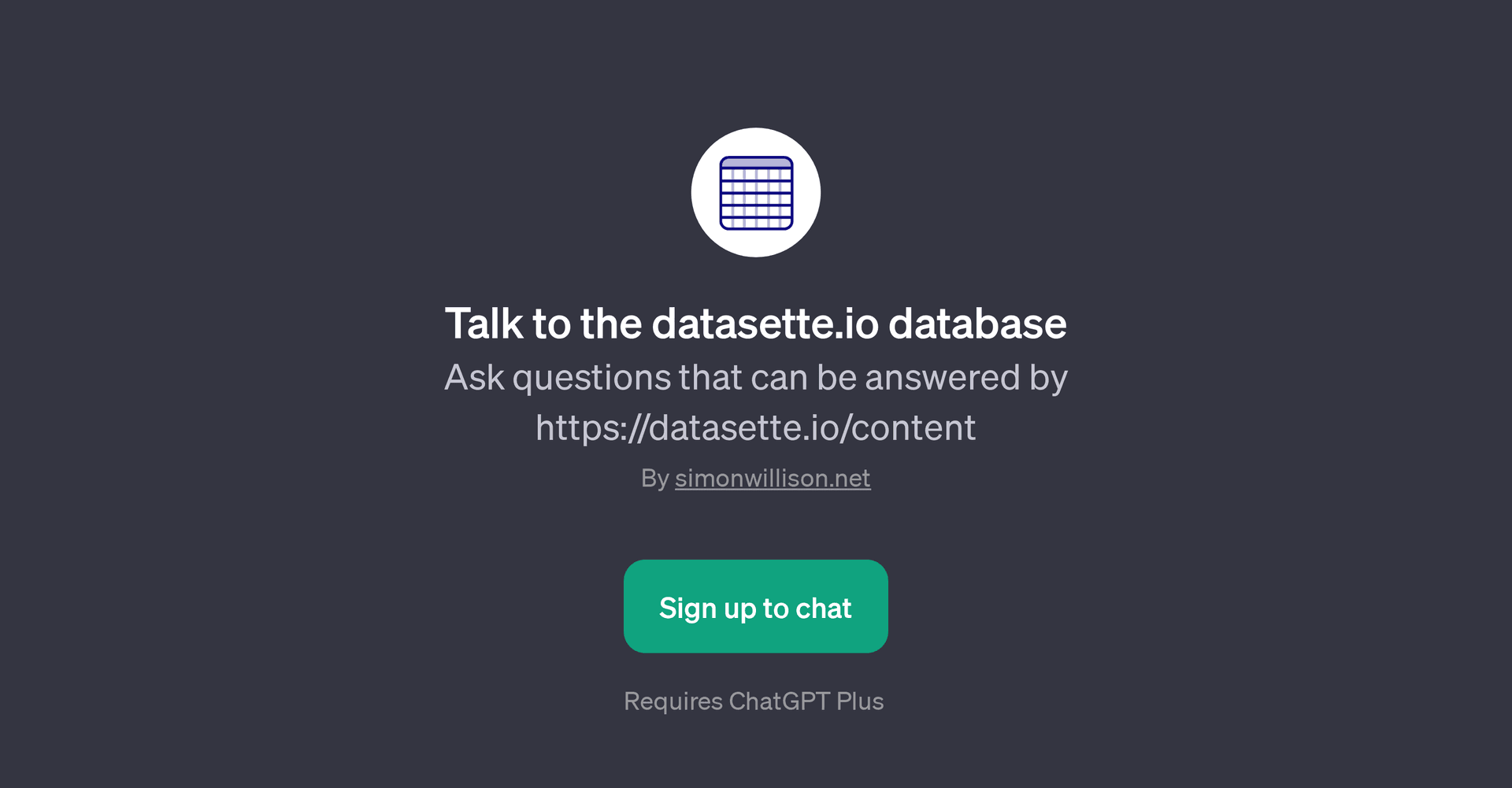 Talk to the datasette.io database